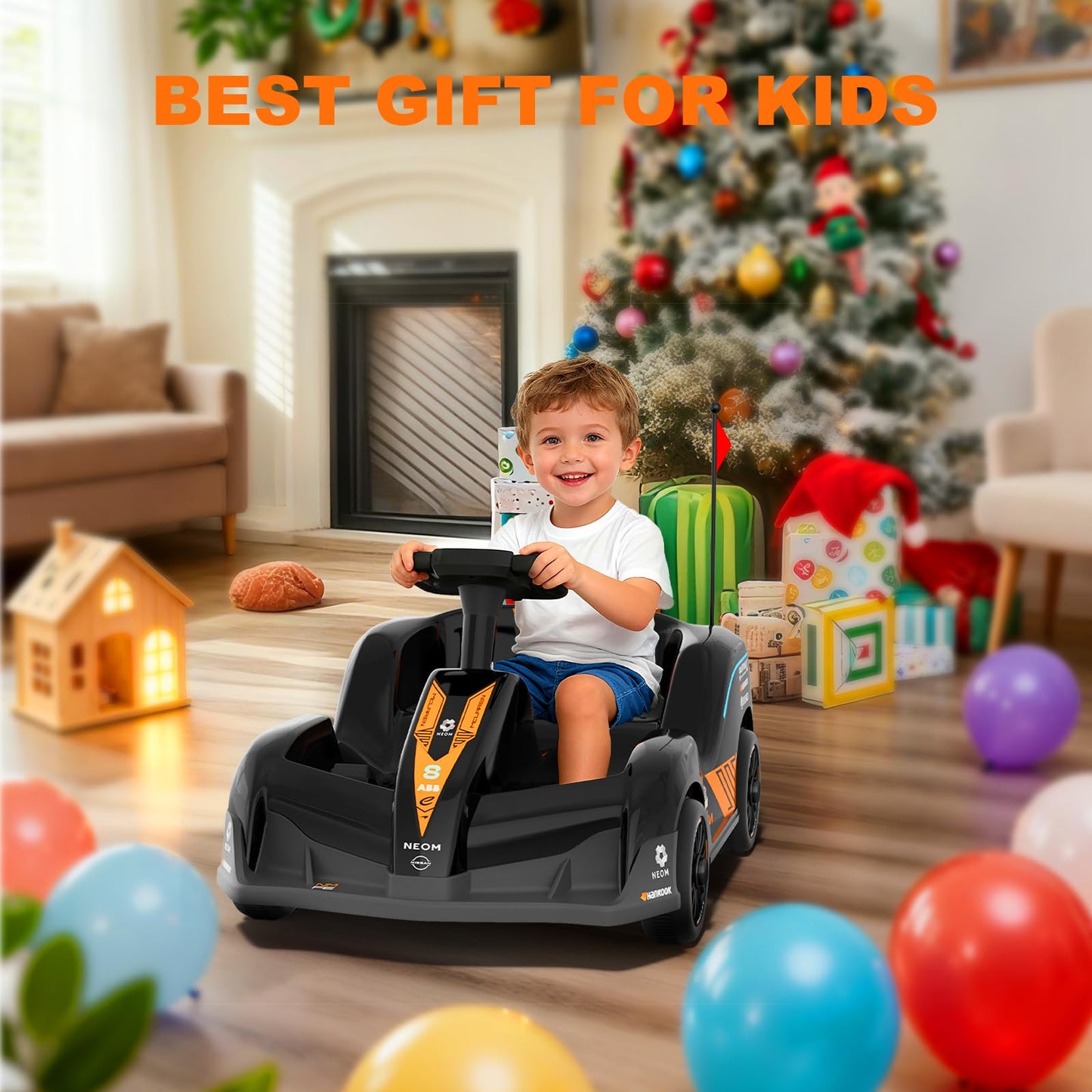 12V Ride on Electric Car for Toddlers 1-3, Battery Powered Remote Control Toddlers Car with Bluetooth, Story, Music, Ride on Cart for Boys Girls