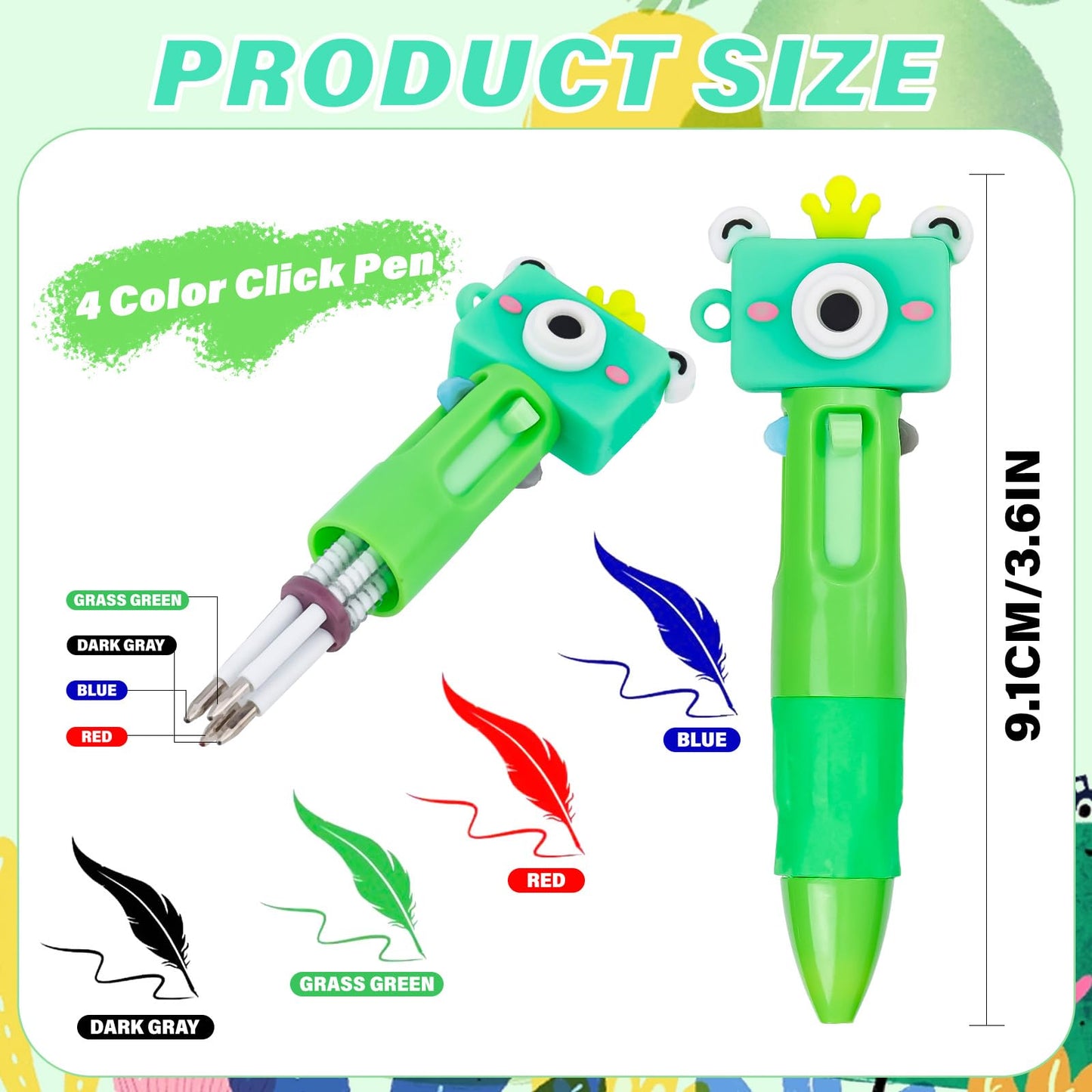 LUYI 30 Pcs Mini Multicolor Pens in One 4-in-1 Fun Cute Animals Pens Bulk for Kids, Retractable Kawaii Cool Cartoon Ballpoint Pens for Birthdays Office School Supplies Gifts