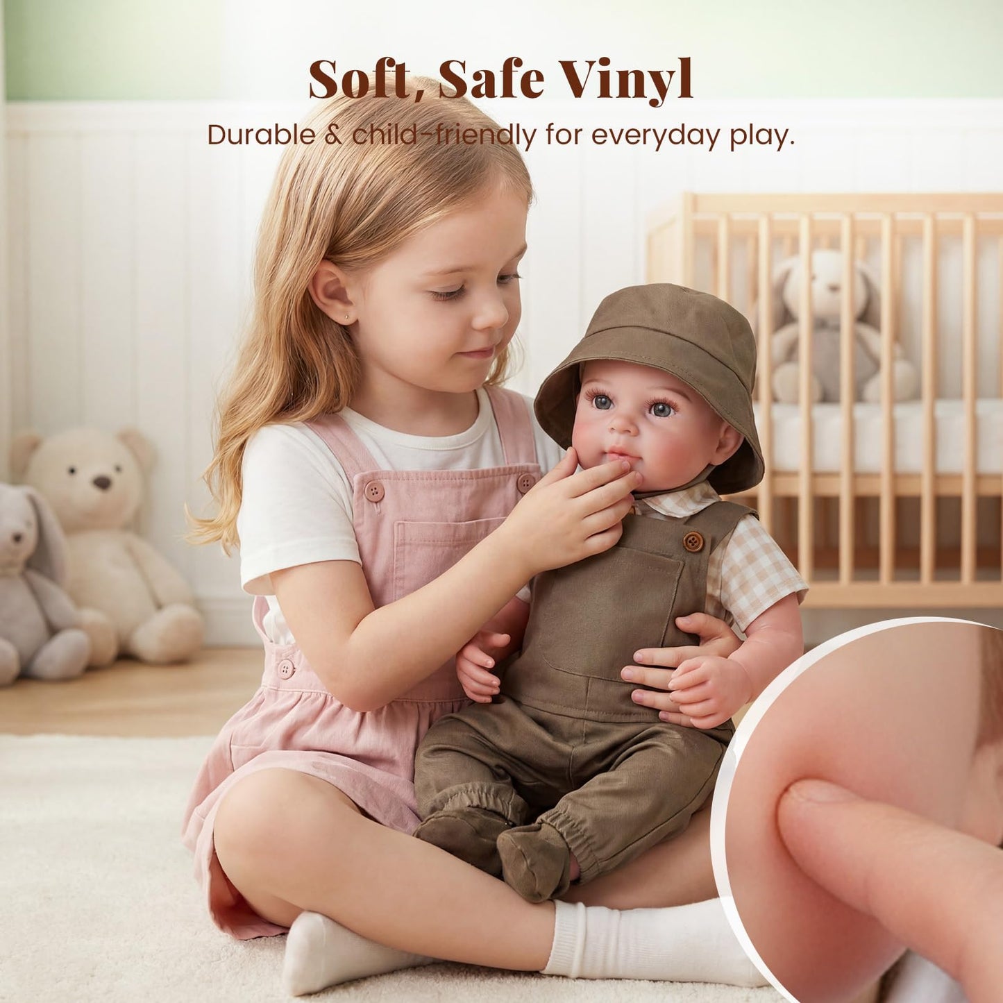 BABESIDE Lifelike Reborn Baby Dolls Boy - 20 Inch Soft Body Realistic-Newborn Handmade Real Life Baby Dolls with Clothes and Toy Gift for Kids Age 3+