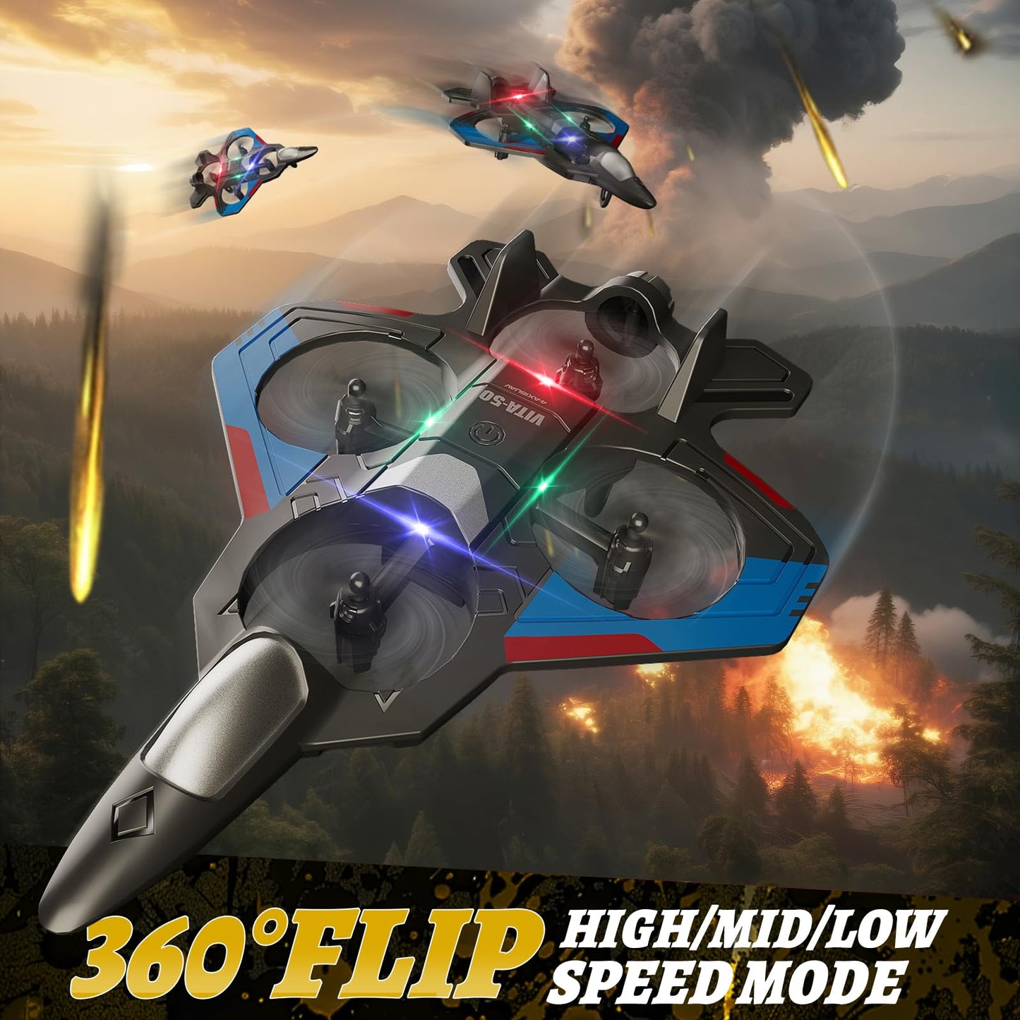 Foam Remote Control Airplanes with 3 Batteries, RC Plane Airplane Toys for Boys Kids Adults Beginners 4-8 8-12 12-16, RC Planes Fighter Jet Helicopter Drones for Kids Adults, 360° Flip Easy to Fly