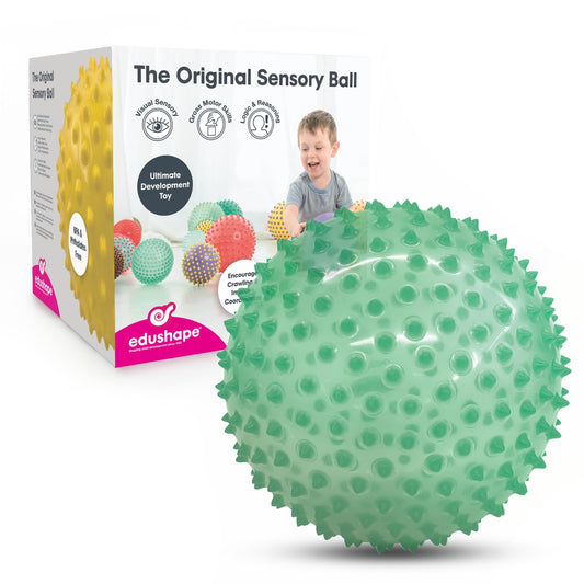 Edushape The Original Sensory Ball for Baby - 7" Transparent Green Color Baby Ball that Helps Enhance Gross Motor Skills for Kids Aged 6 Months & Up - Vibrant, Colorful & Unique Toddler Ball