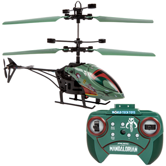 Star Wars Boba Fett RC Helicopter – Easy‑Fly Remote Control Helicopter with LED Lights, Durable Body, Coaxial & Rear Rotors – Kids 8+