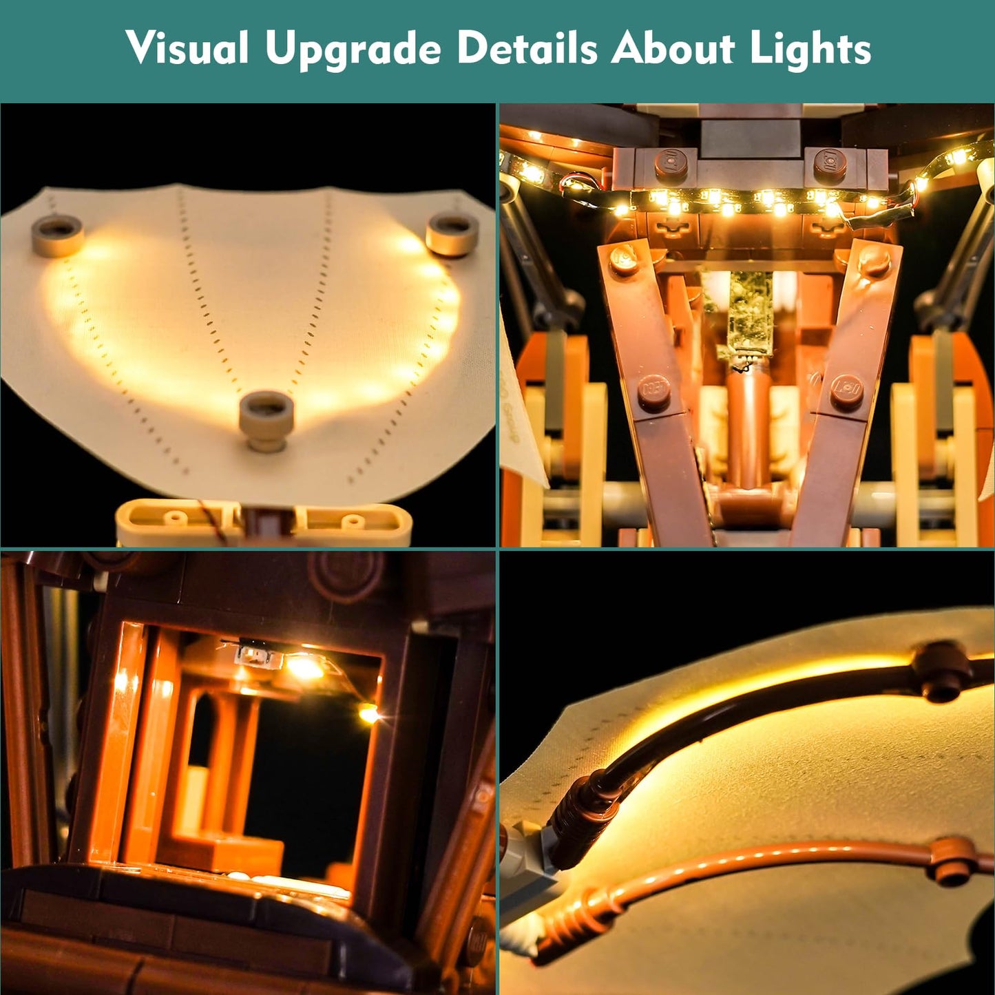 LocoLee Light kit Compatible with Lego Leonardo da Vinci's Flying Machine - No Model Only Light, LED Lighting Accessories Compatible with Lego The Flying Machine of Leonardo da Vinci 10363