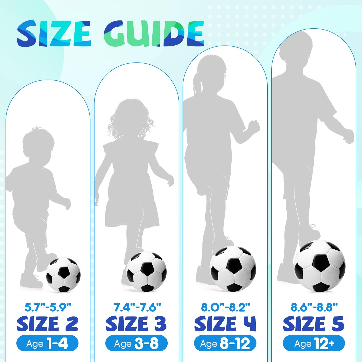 Kids Soccer Balls Size 3 with Pumps - Set of 2 Soccers and 2 Pumps - Official Size & Weight - Classic Indoor Outdoor Soccers Soft Cover - Ideal Gifts for Toddler Kids Boys Girls 2 3 4 5 6 7 8 Years