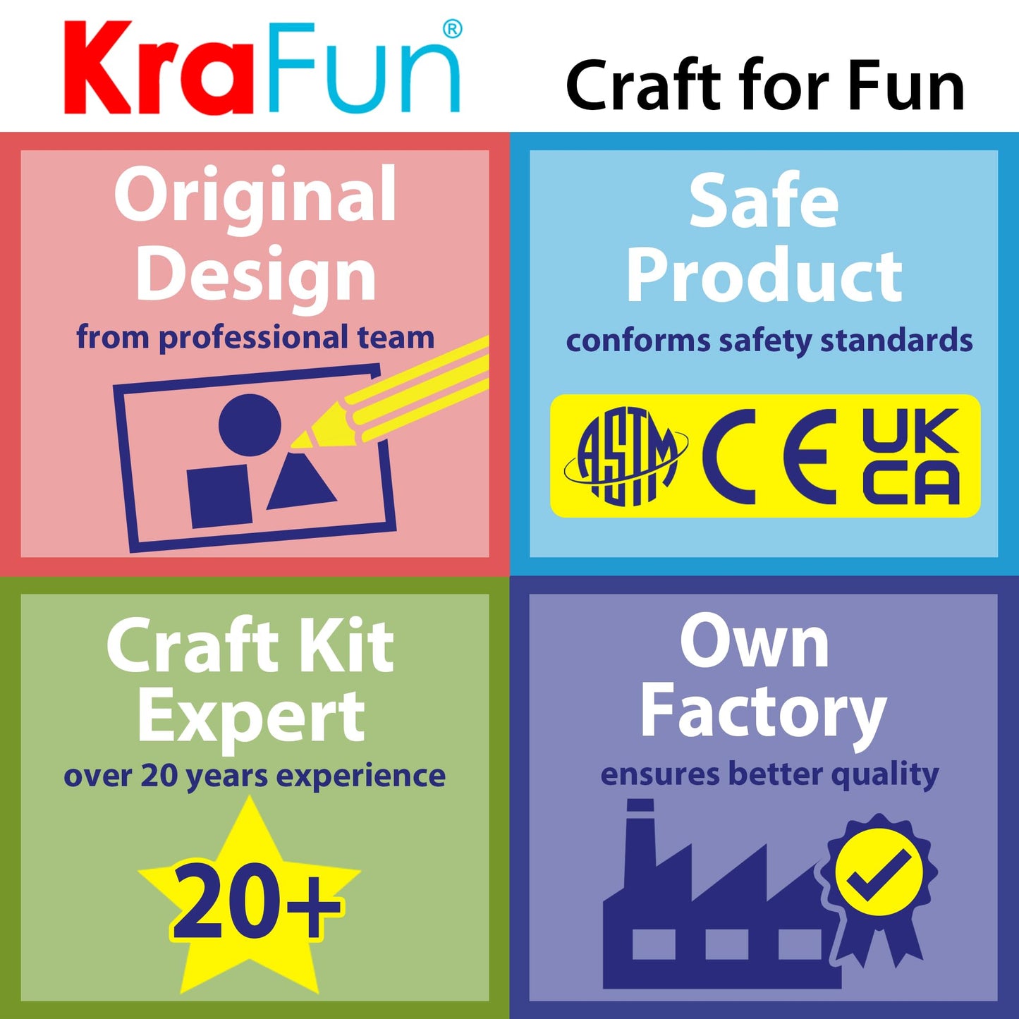 KRAFUN My First Cross Stitch Kit for Kids Age 5+, 4 Butterfly Flower Keyring Embroidery Projects, Arts & Crafts Gift for Girls, DIY Felt Backpack Charm Ornament with Butterfly Daisy Rose