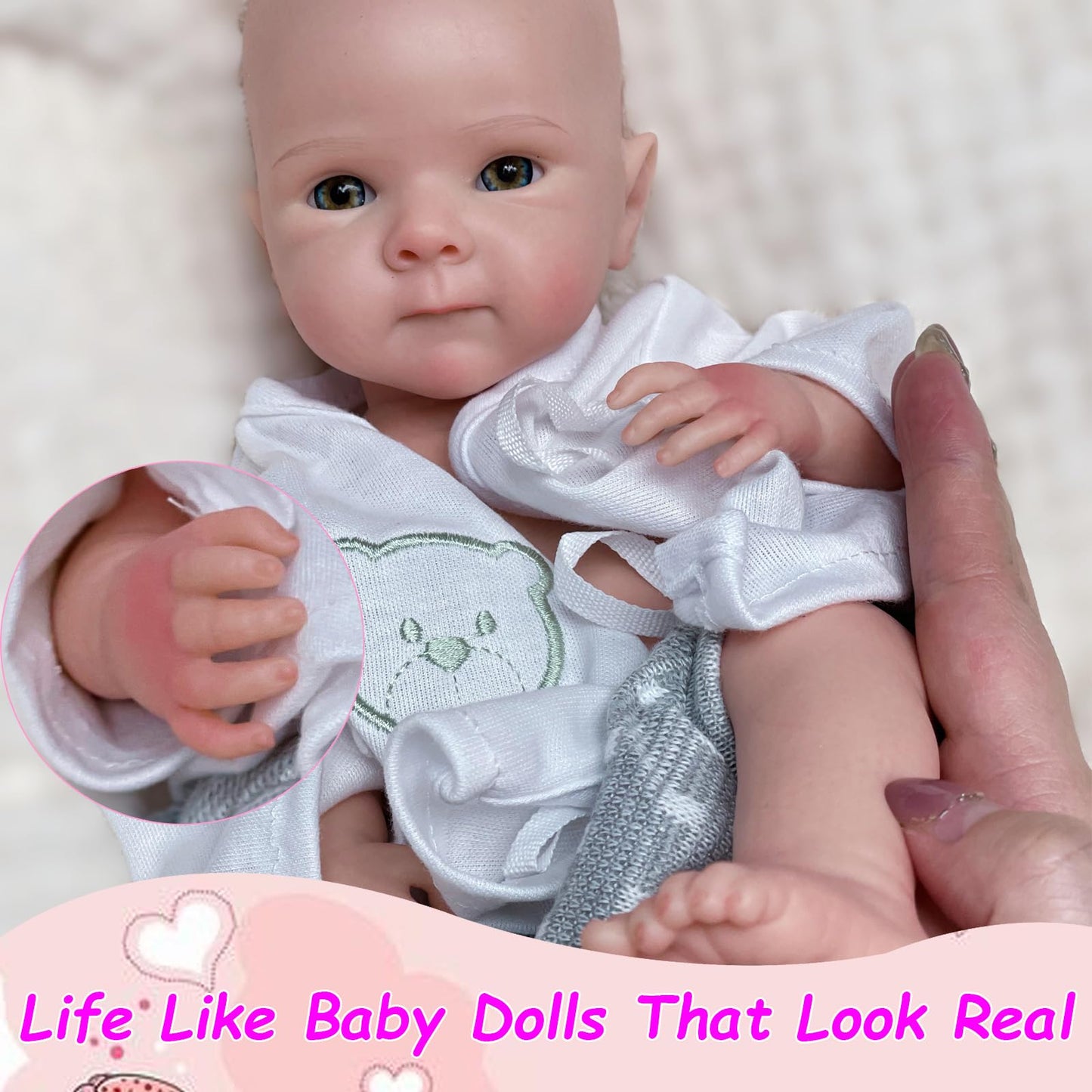 Aniiyy 13 Inch Full Body Silicone Baby Dolls Can Open Mouth Silicone Reborn Baby Dolls that Look Real Babies