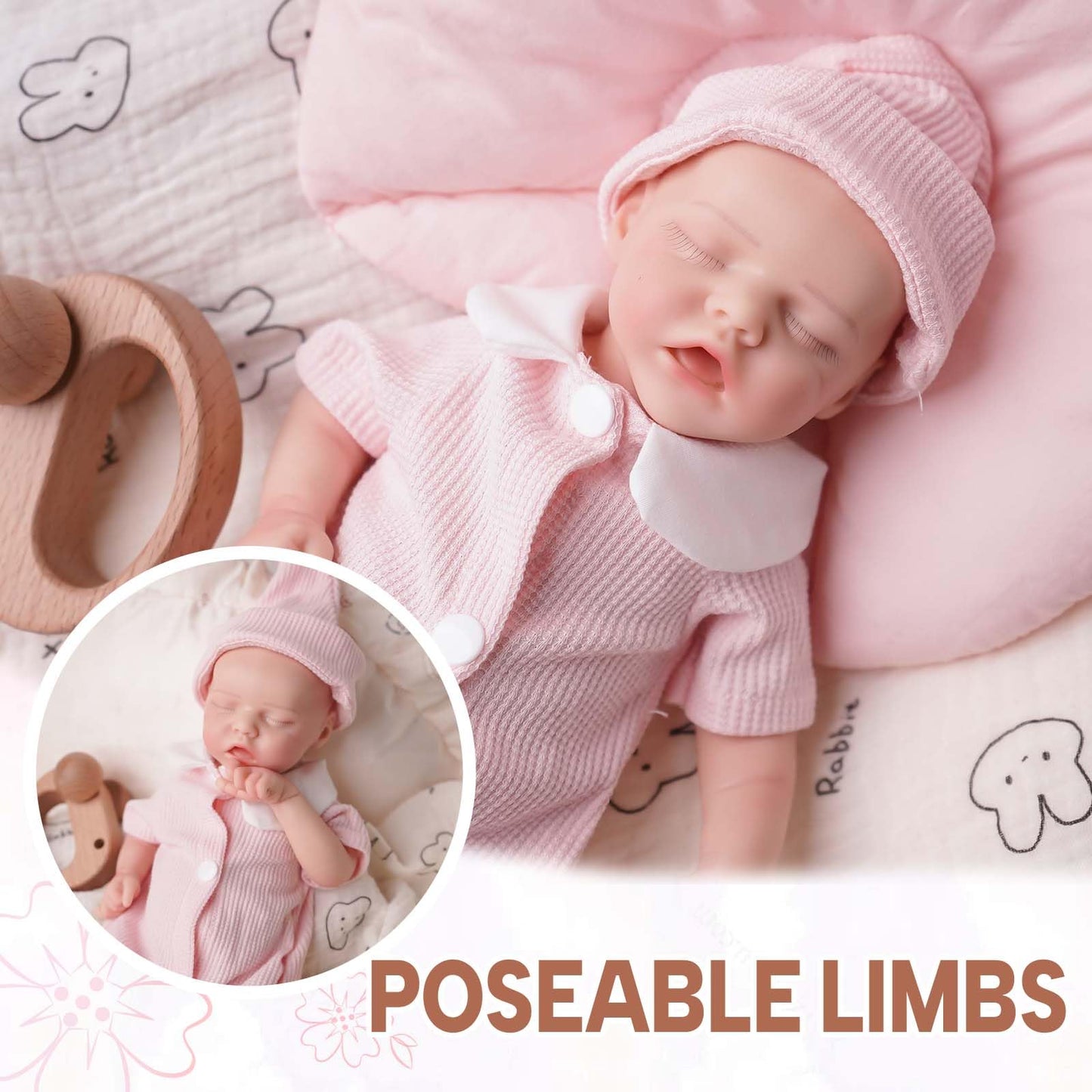 GUIENRLEA Reborn Baby Dolls Silicone Full Body, 12 Inch Platinum Silicone Bathable Poseable Soft Lifelike Newborn Body Dolls for Kids 3+ & Collectors