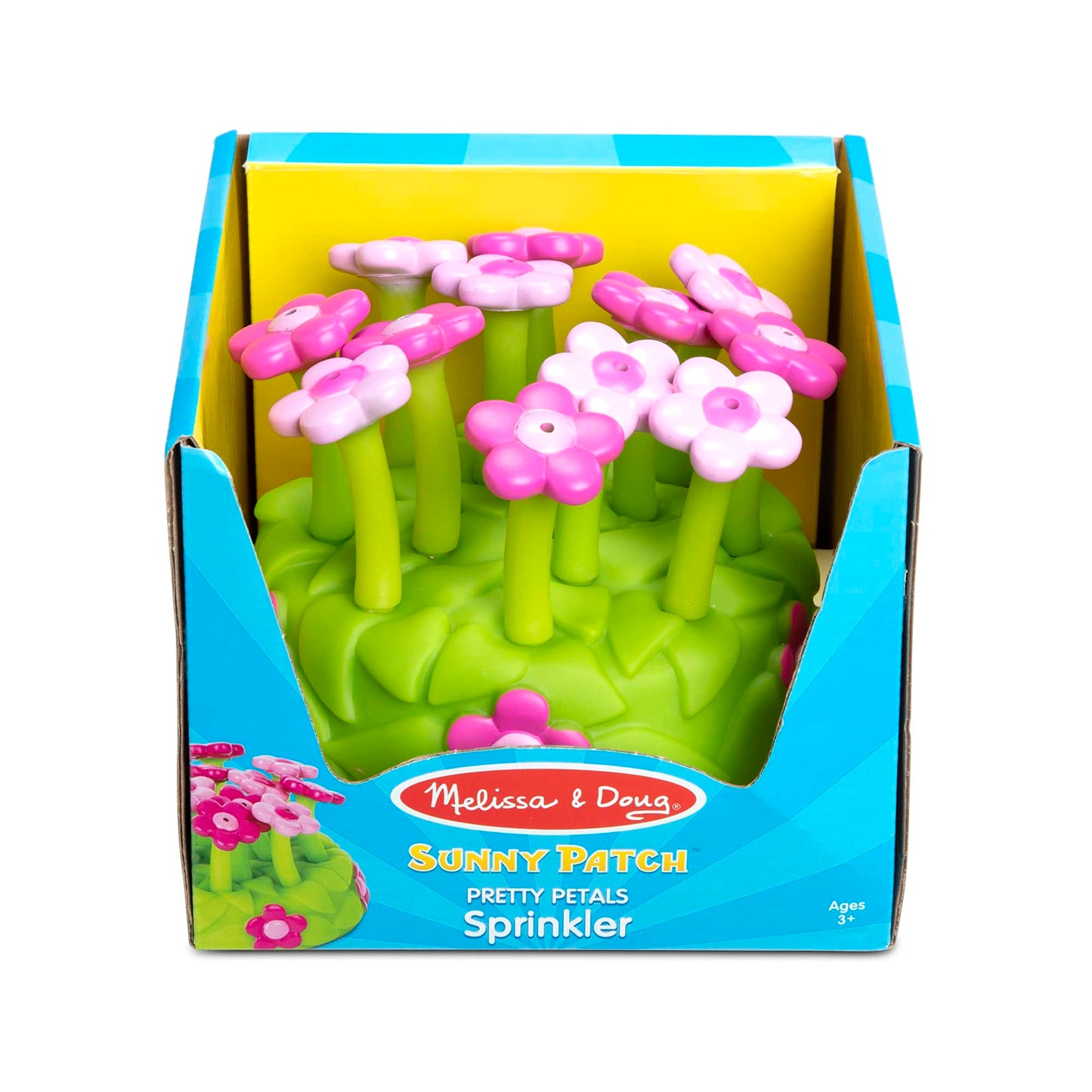 Melissa & Doug Sunny Patch Pretty Petals Flower Sprinkler Toy with Hose Attachment Toddler and Kids Outdoor Water Play Ages 3+