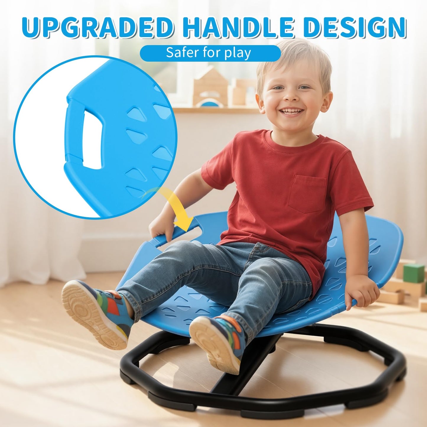 Pandapop Spinning Chair for Autistic Kids, Upgrade Handle Sensory Chair, Autism Sensory Products, 360°Silent Anti-Slip ADHD Chair, Sensory Toys for Autistic Kids Ages 3-5