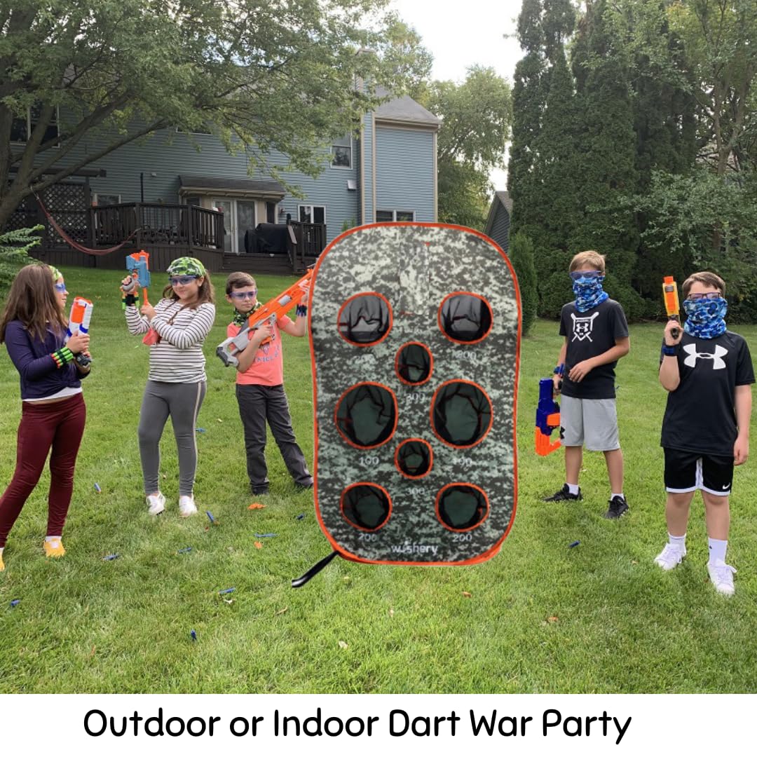 wishery Kids Large Target. Shooting Practice Toy with Storage Net for Boys. Perfect for Indoor & Outdoor Nerf Party, Nerf War or Birthday Gift