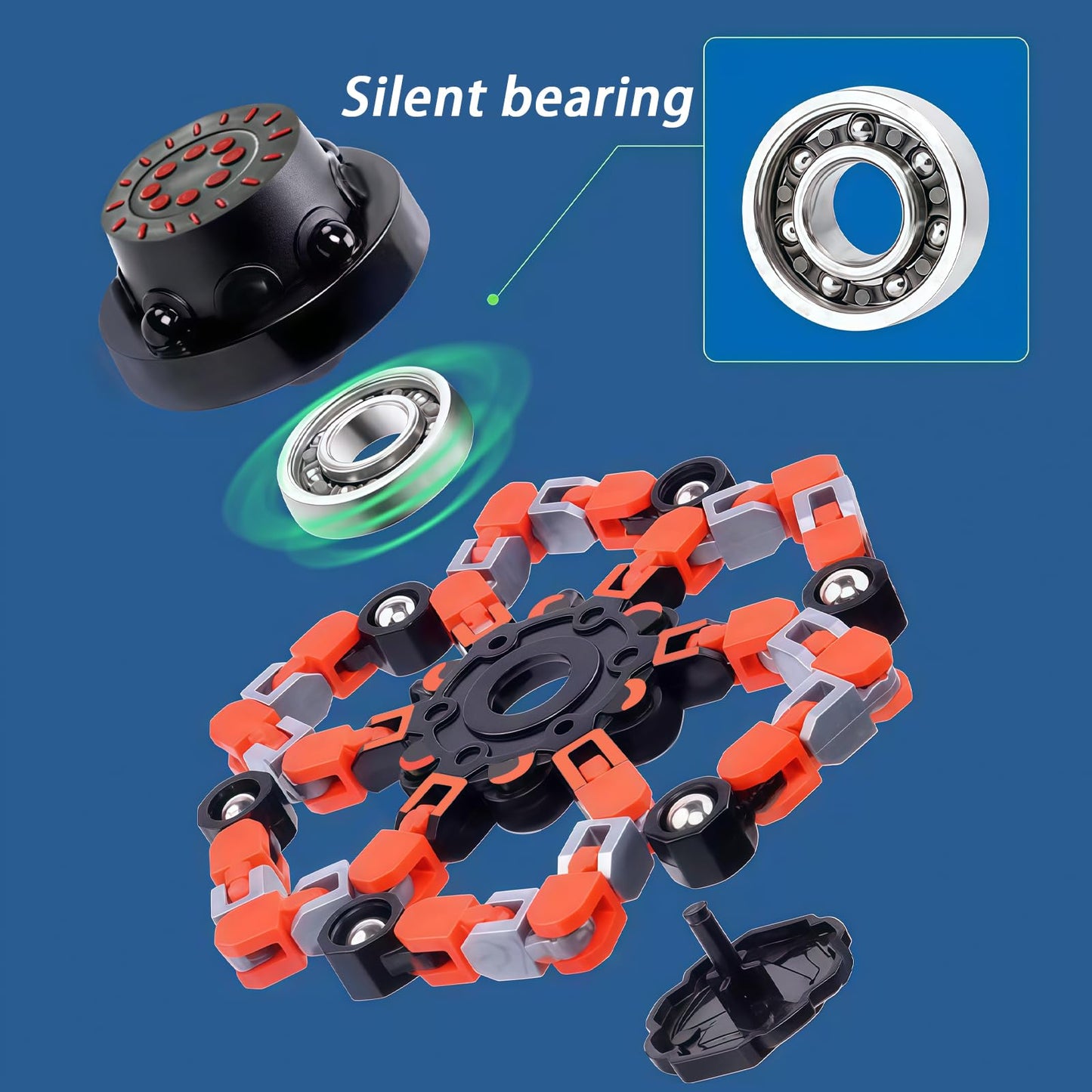 48Pcs Transformable Fidget Spinners Toys- Deformable Fingertip Gyro Stress Relief Sensory Toys, Easter Party Favors & Birthday Gifts for Kids Adults Boys Girls
