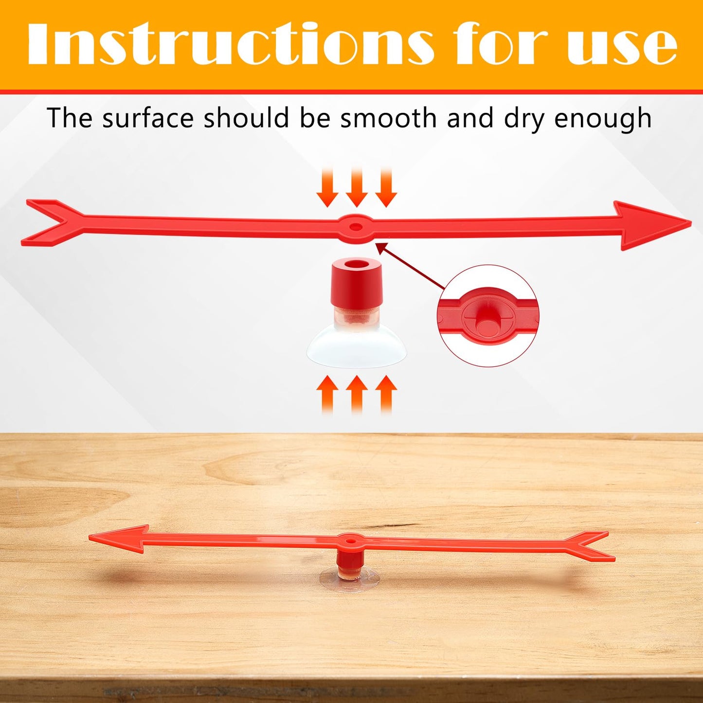 Halloscume 4 Pcs Large Arrow Spinner, 11.8 In/30 cm Red Large Arrow with Suction Cup, Spinners Game for Classroom Activities, Math Games Teacher Supplies, Teaching Tools for Party Board Games