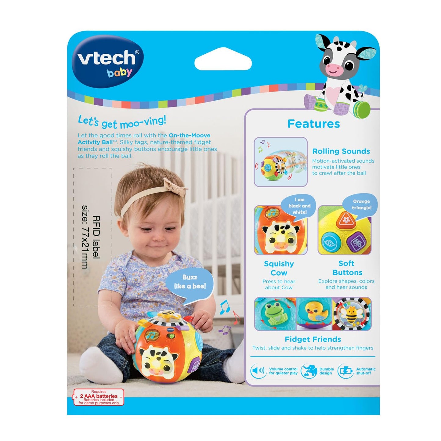 VTech Baby On-the-Moove Activity Ball with Textures, Orange