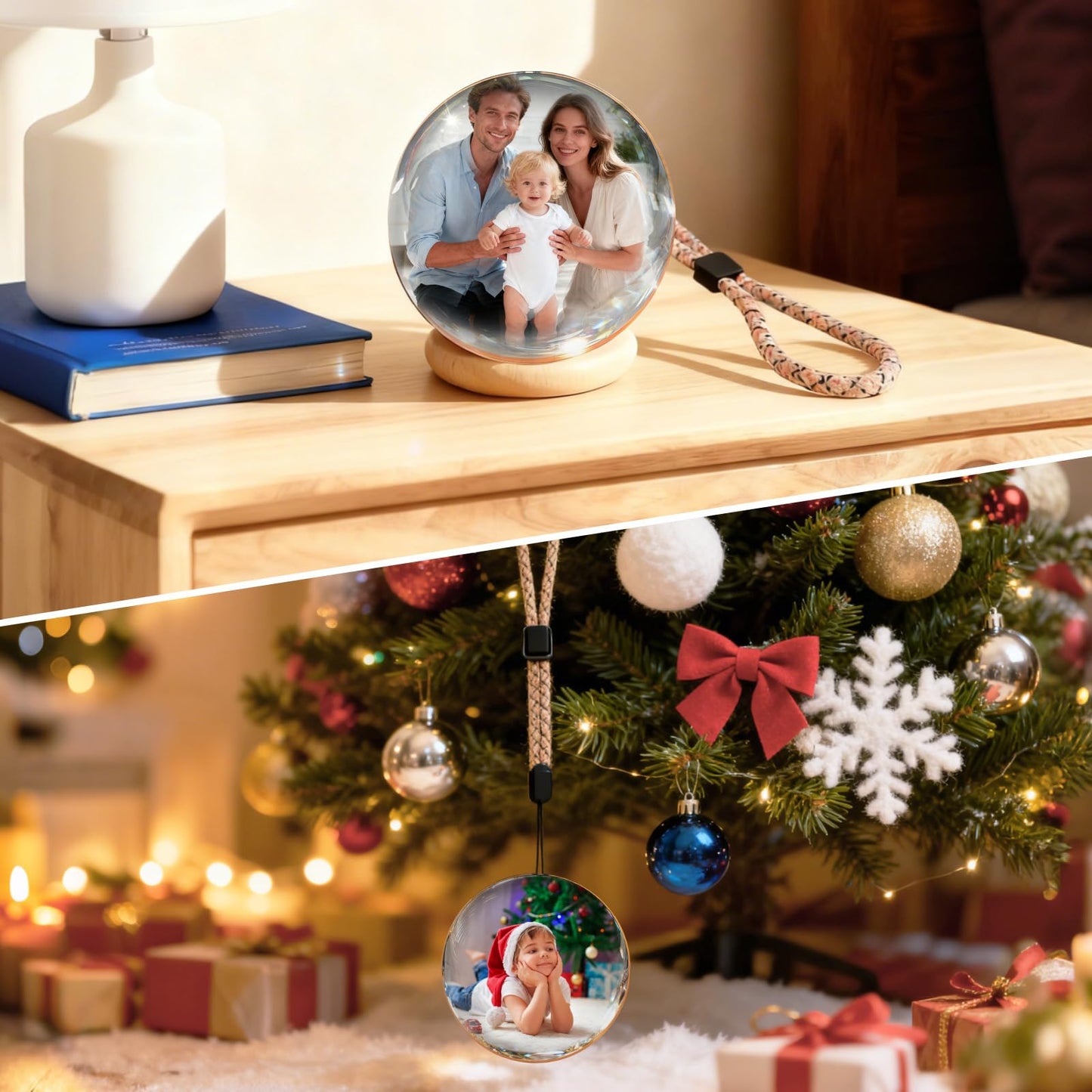Memory Orb Ball – 2.76" Crystal Video Orb with Digital Display – Uploadable Photos & Videos via WiFi – Personalized Gift for Anniversary, Birthday, Wedding, Home Décor