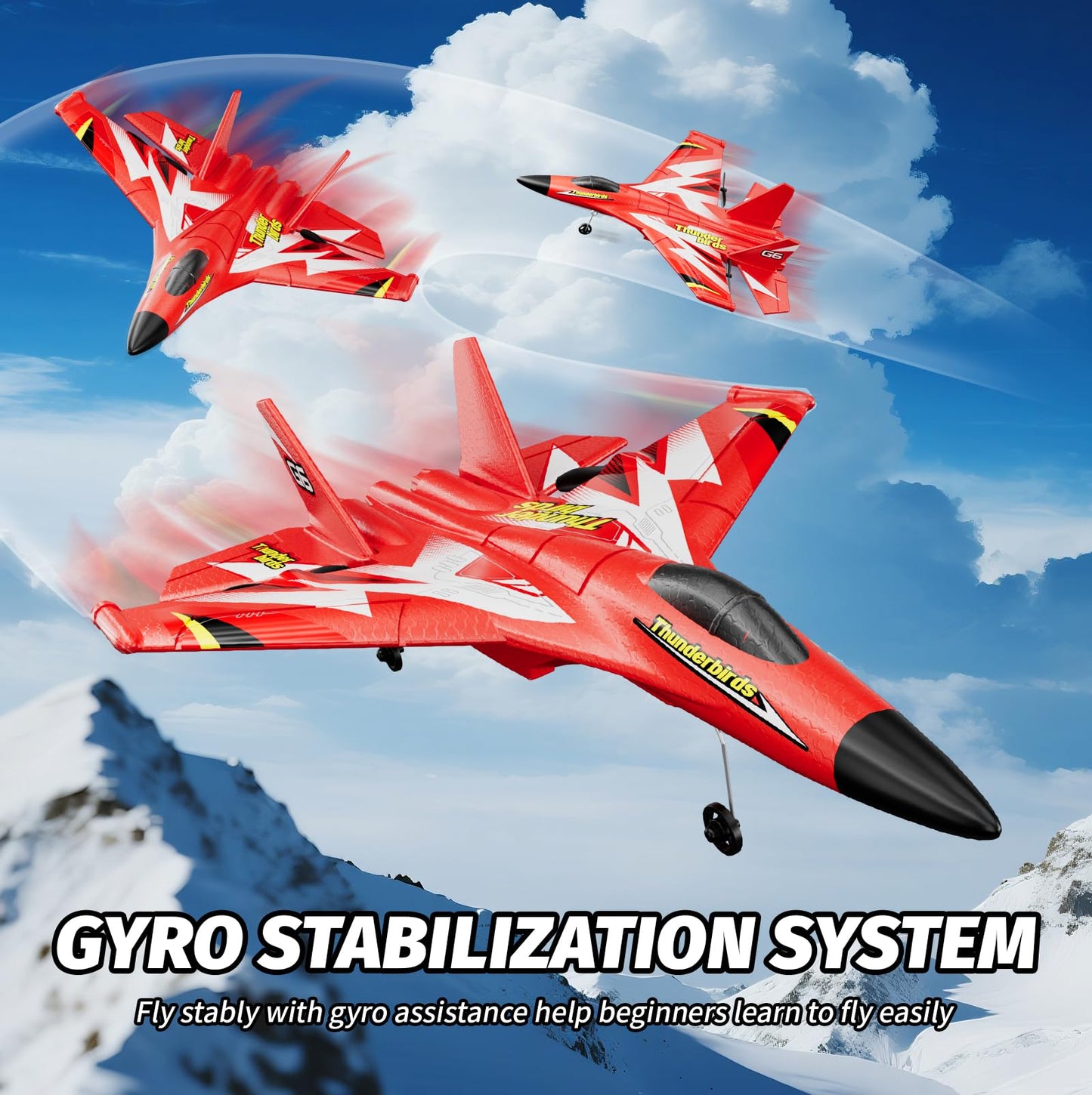 Foam RC Plane Toys with 3 Batteries, Remote Control Airplane RC Jet Helicopter Drone Plane for Kids Adults, Easy to Fly RC Fighter, Remote Control Aircraft with Automatic Balance Gyro for Adult Kids