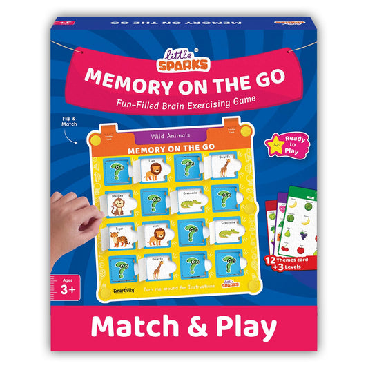 Smartivity Memory Game for Kids Ages 3+ Years | Fun Matching Game - 12 Theme Cards & 3 Level Challenges I Birthday Gift for Boys & Girls I Preschool Learning Toy for 3,4,5,6 Years Age
