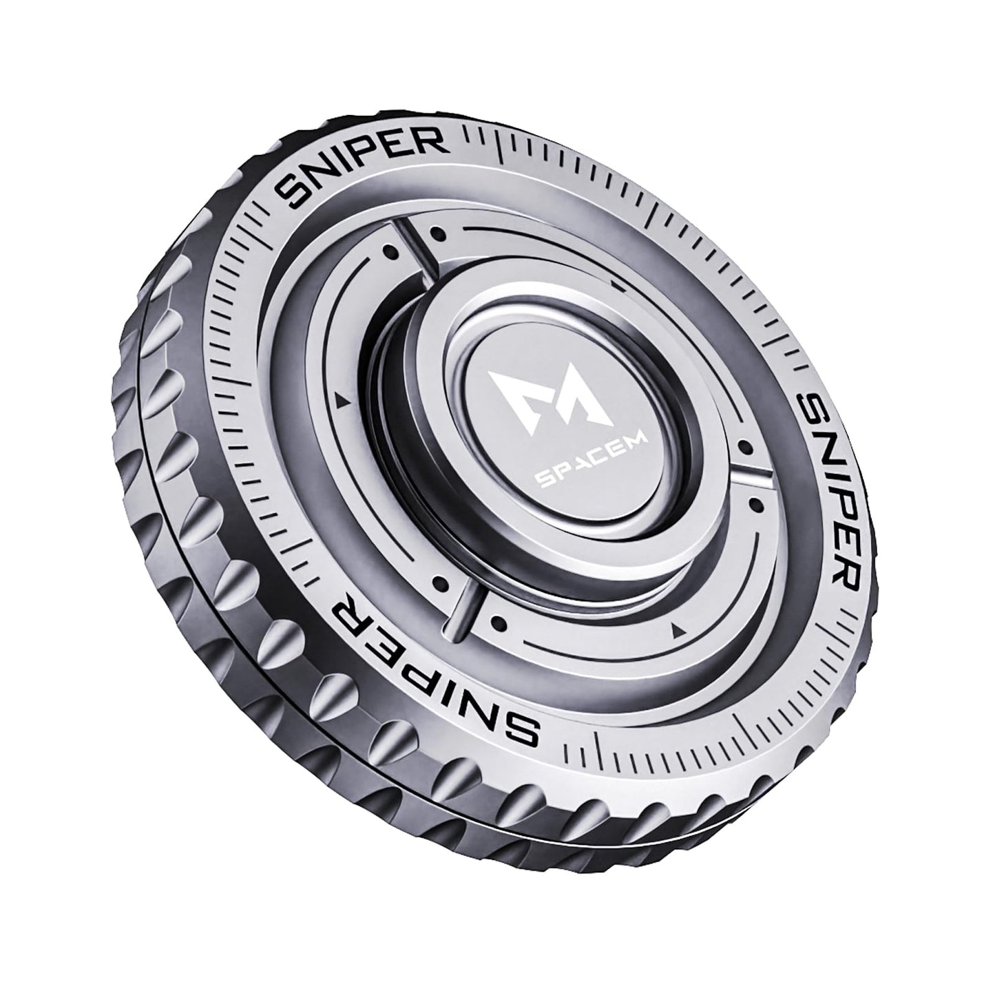 Fidget Spinner 2-in-1 Toy for Adults Kids, Metal Fidget Toy with Stainless Steel Bearing for High Speed Silent Spin & Sliding Sensory Haptic, ADHD Autism Stress Relief Anxiety Reducer for Office Desk