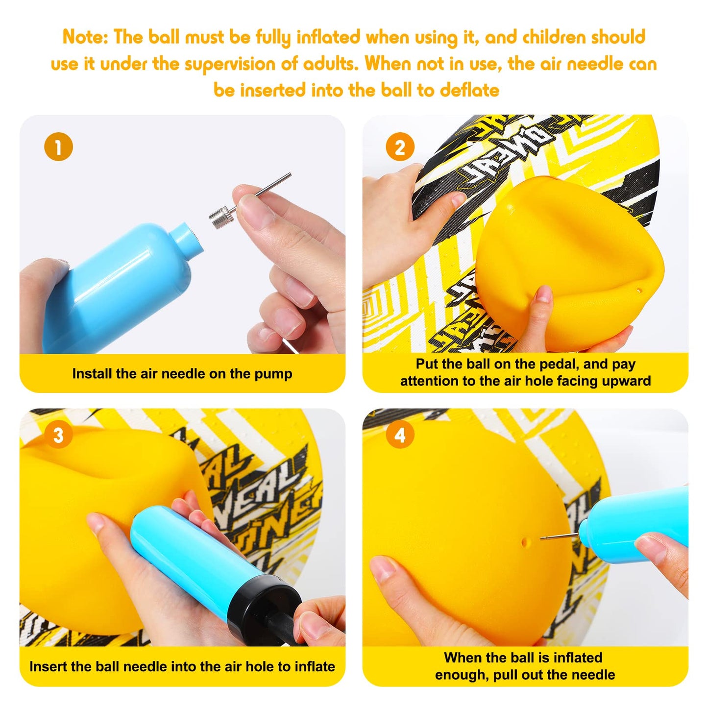 Junkin 2 Pcs Pogo Ball Trick Board Toy Balance Board Pogo Balance Bounce Ball with Pump and Strong Grip Deck for Fun Challenge Fidget Indoor,Outdoor Toys(Yellow, Green,Elegant Style)