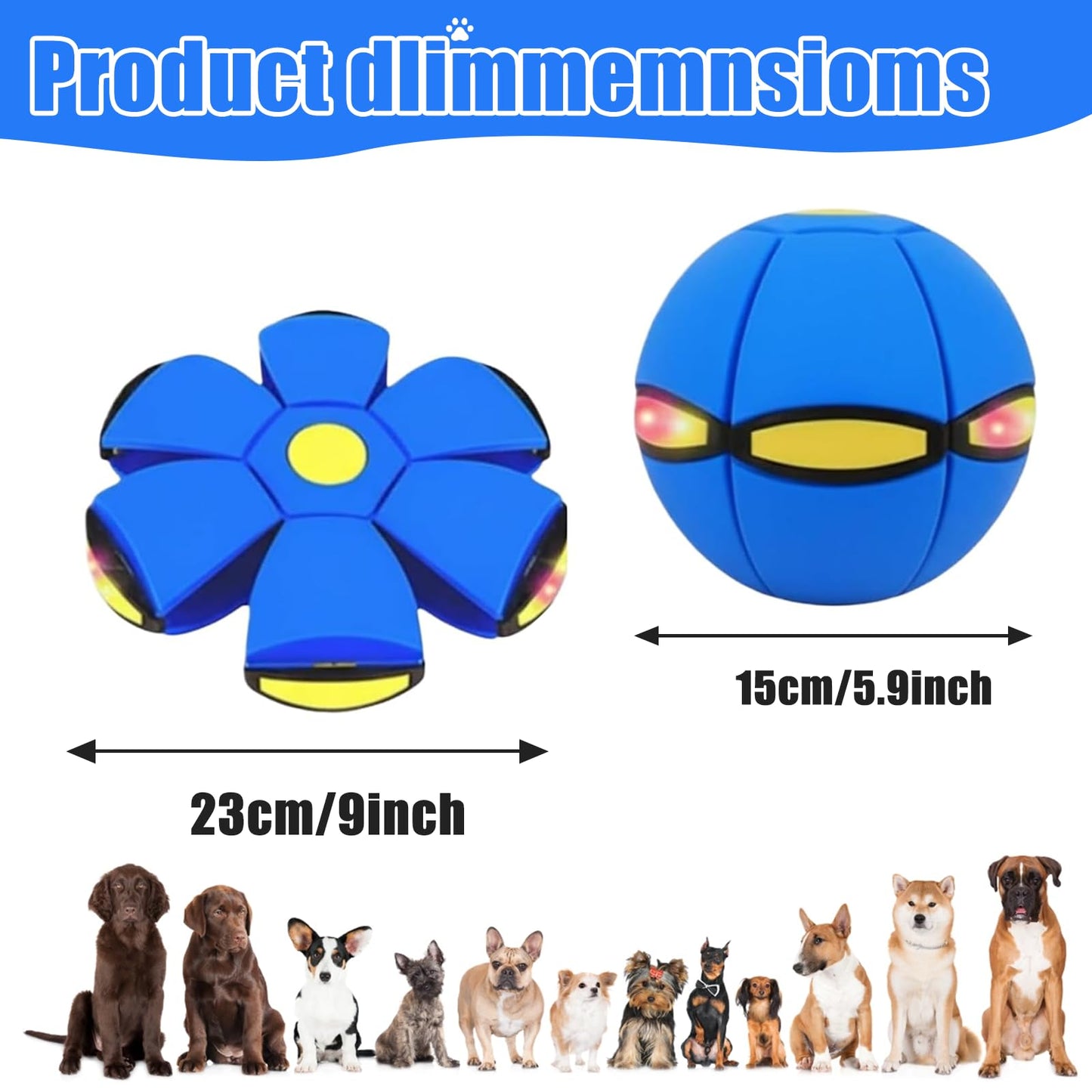 Magic Bouncing Ball LED Transforming Bouncing Ball & Flying Saucer with 6 Colorful Lights Christmas Birthday Gifts