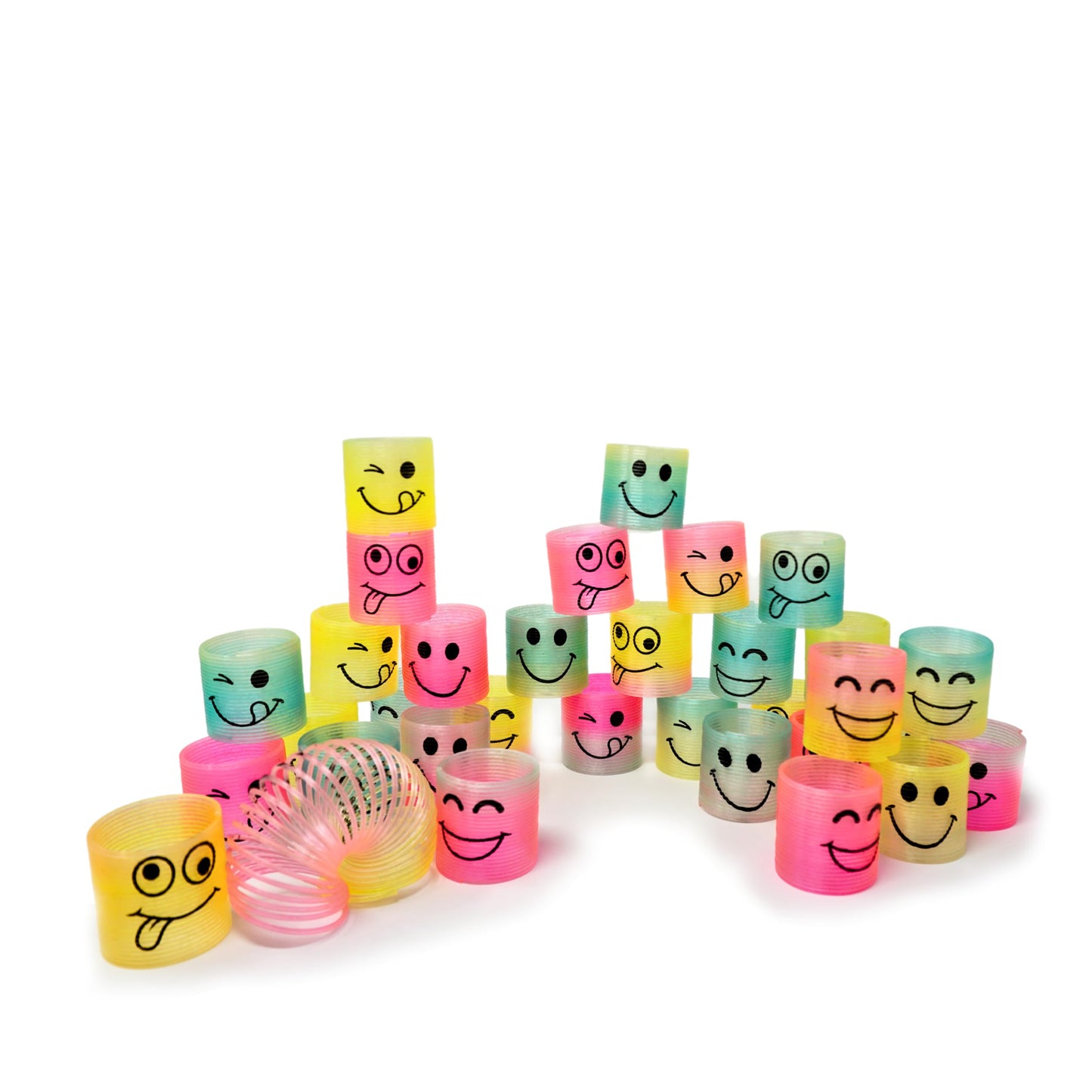 4E's Novelty 108 Pcs Glow in The Dark Toys - 36 Bouncy Balls, 36 Coil Spring, 36 Sticky Hands, Bulk Party Favor or Kids Goodie Bags Birthday Party Supplies, Easter Egg Filler & Basket STuffers
