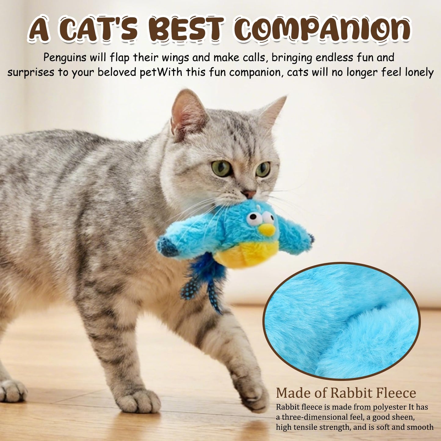 Interactive Chirping Bird Cat Toy,2026 New Flying Bird Cat Toy Flapping Bird Toy,Simulation Chirping Bird Toys Interactive Cat Toys for Bored Indoor Adult Cats (A)