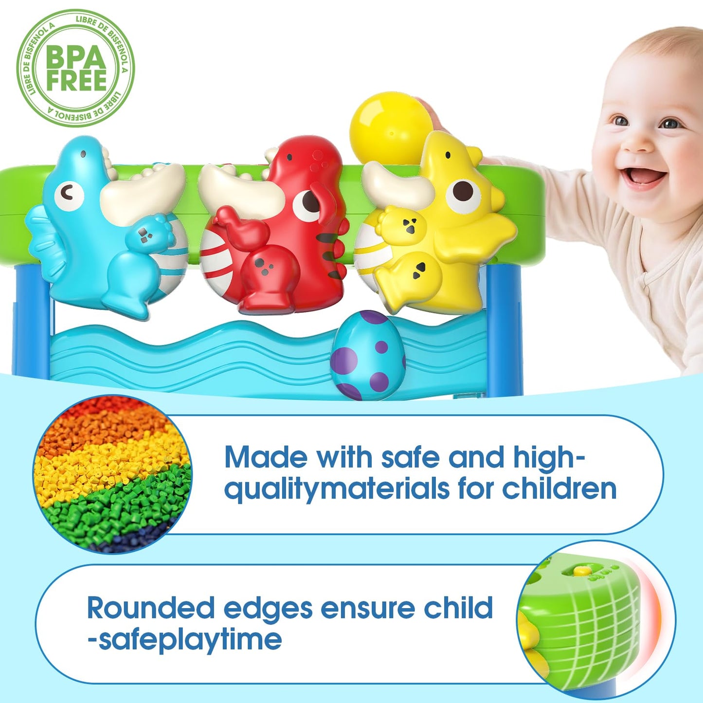 LACCHOUFEE Feeding The Dinosaur, Interactive Toddlers Toy, 1+ Year Old Baby Boys & Girls Gift, Musical Toys for Infant One Year Birthday Present, Babies Ages 6-12-18-24 Months Education Learning Toys