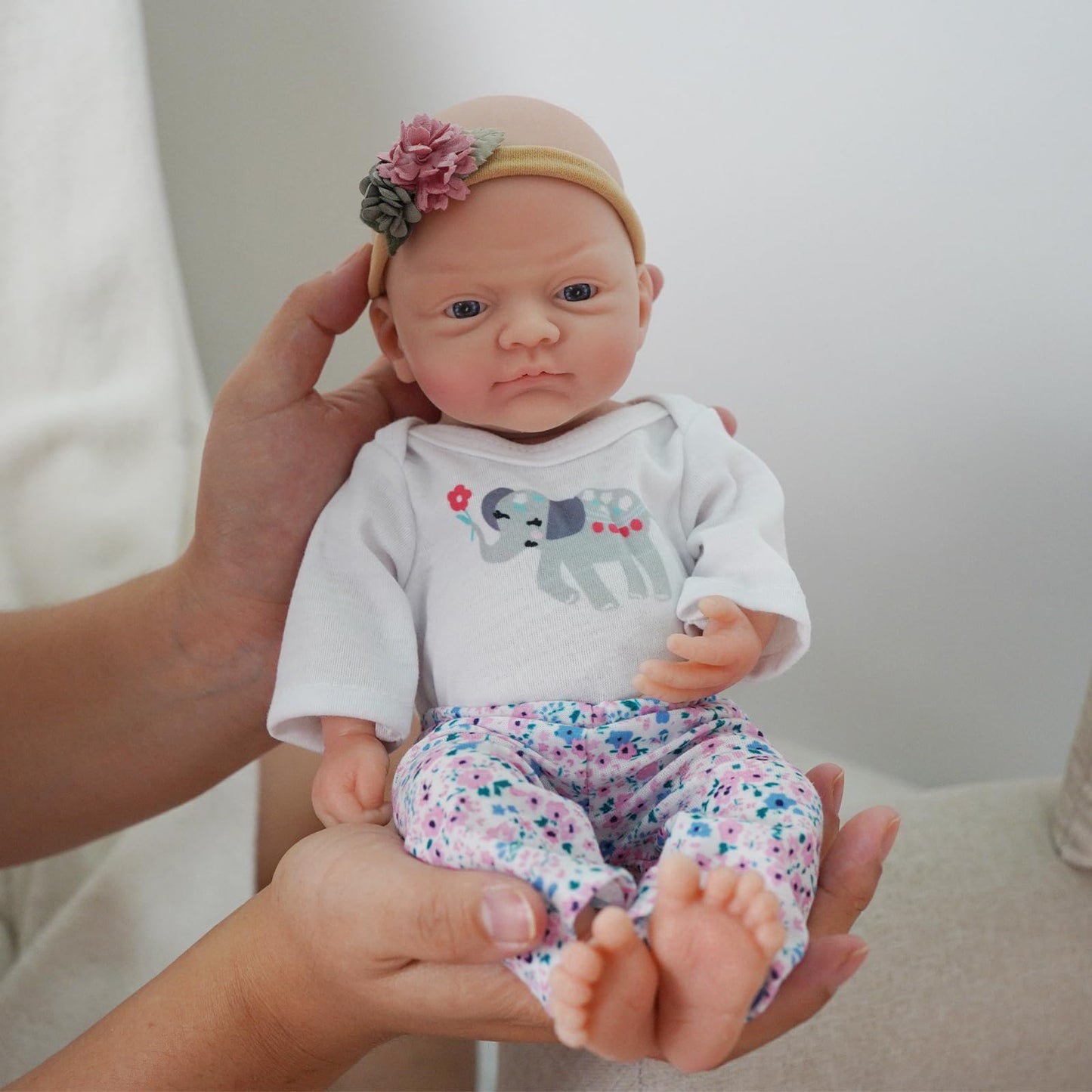 12" Reborn Baby Doll Silicone Full Body Realistic Newborn The Look Real Eyes Open Cute Baby Girl Soft Anti Stress Babies Doll with Clothes Feeding Accessories Set