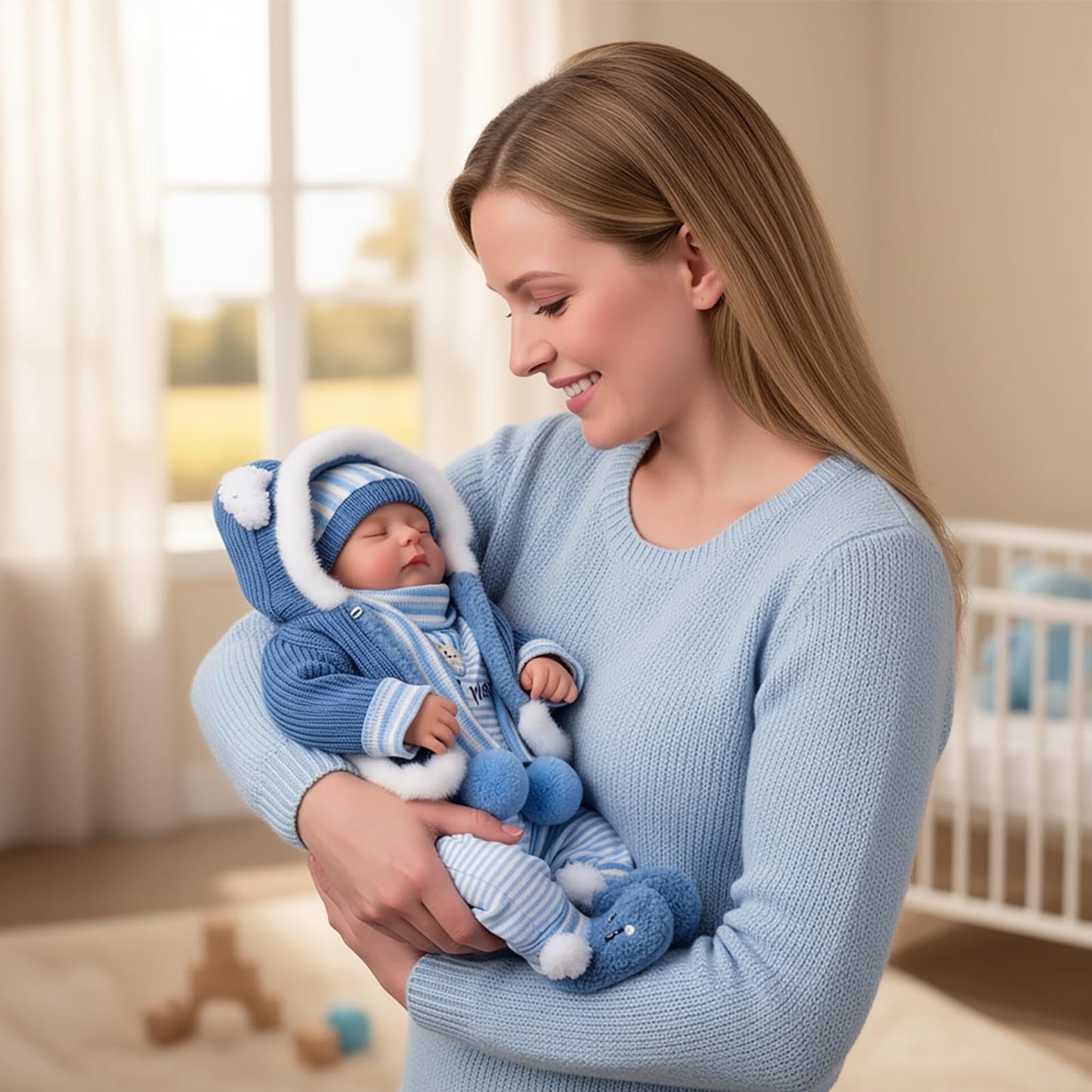 BABESIDE Lifelike Reborn Baby Dolls Boy, 20 Inch Realistic Real Life Baby Poseable Newborn Doll Boy Soft Vinyl and Cloth Body Baby Dolls with Clothes and Toy Gift for Kids Age 3+
