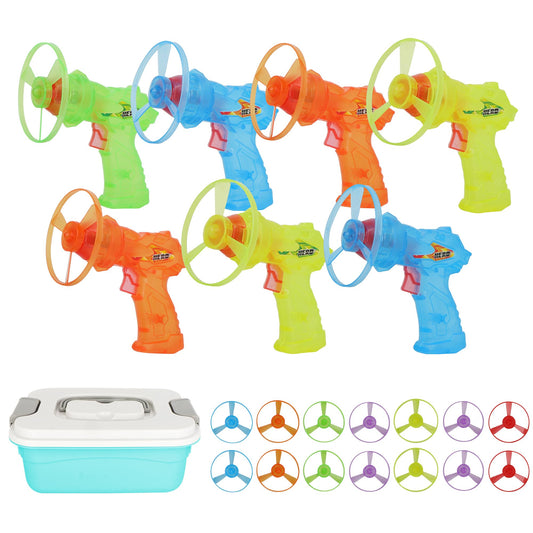 MOMSBIEND 7 Pack Launching Toy Flying Disc Shooters for Kids,Cyclone Gyro Launcher Flying Saucer Ejection Spinning Top Indoor & Outdoor Play for Kids Ages 5+,Cat Propellers,Interactive Cat Toy