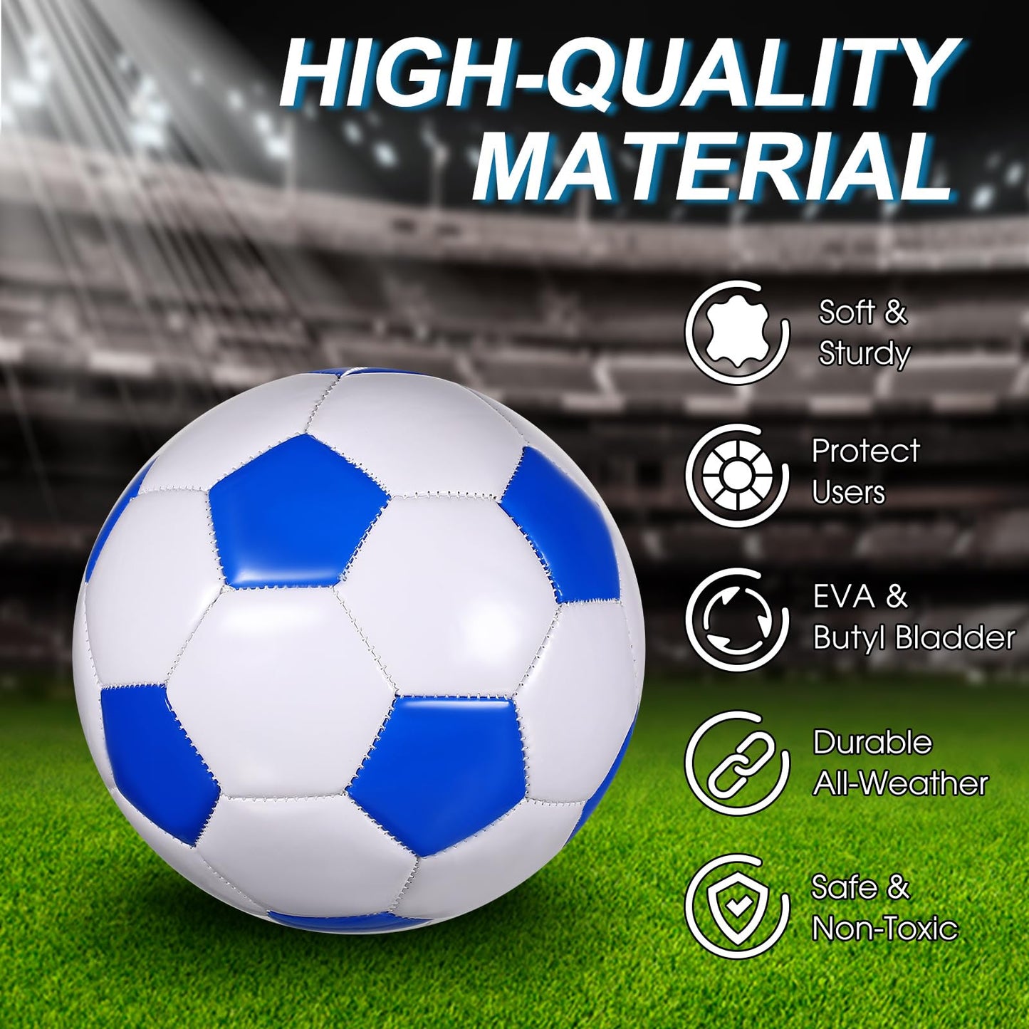Libima 12 Pcs Soccer Ball with Pump Official Size 3/4/5 Soccer Ball Bulk for Child Adult School Sport Training Practice Back to School(Size 4,Red, Blue, Black)