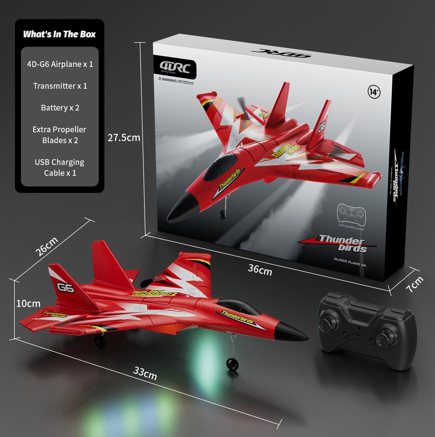 4DRC Foam RC Plane for Kids Adults, Remote Control Airplane RC Jet Helicopter Drone Plane for Kids Adults Beginner, Easy to Fly RC Fighter, Remote Control Aircraft with Automatic Balance Gyro