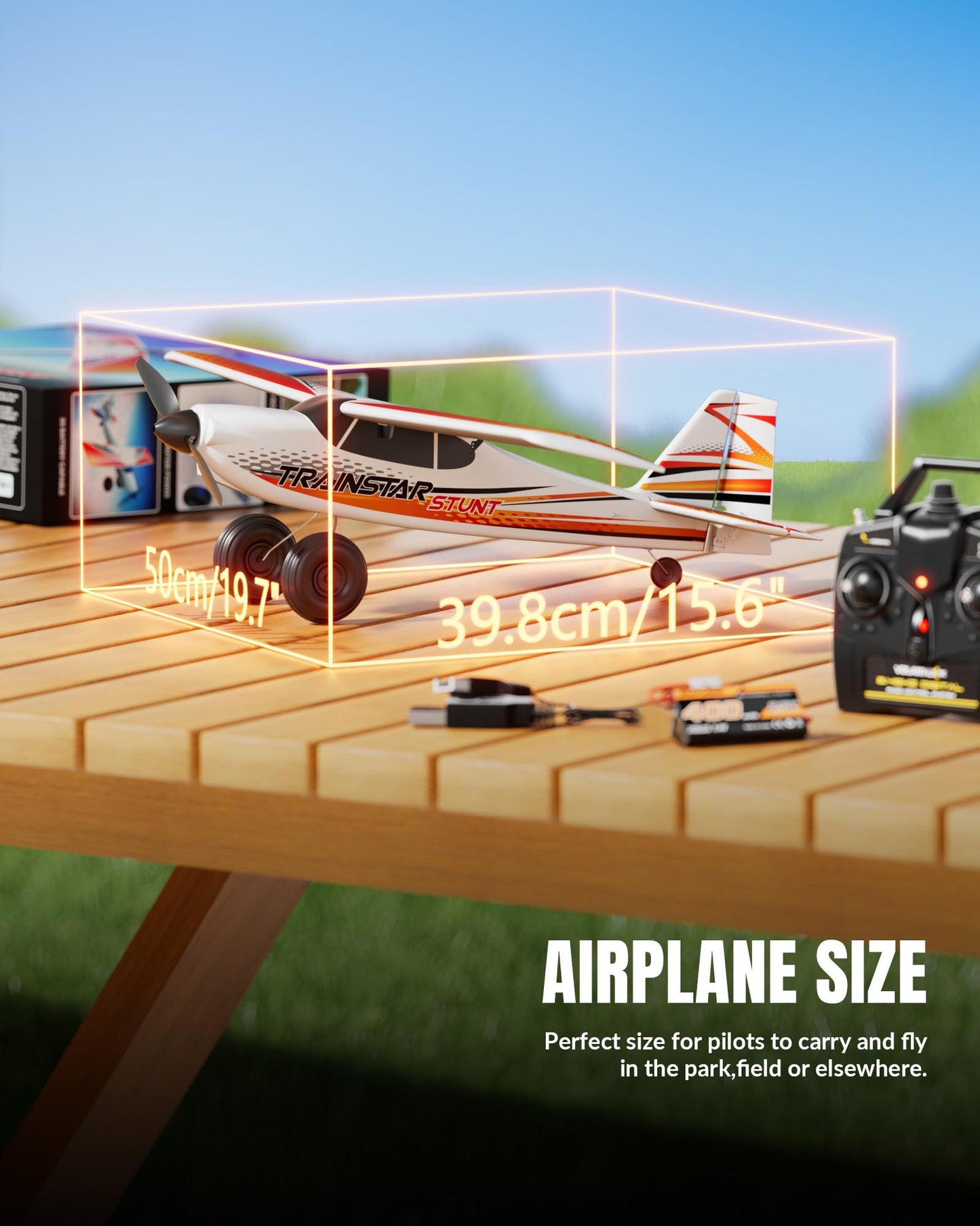 volantexrc 4 CH RC Plane TrainStar 500mm Brushless Remote Control Airplane Fighter RTF with 6-Axis Gyro,3 Modes & Aerobatics, 2.4GHz Radio Controlled Aircraft for Beginners & Adults (Red)