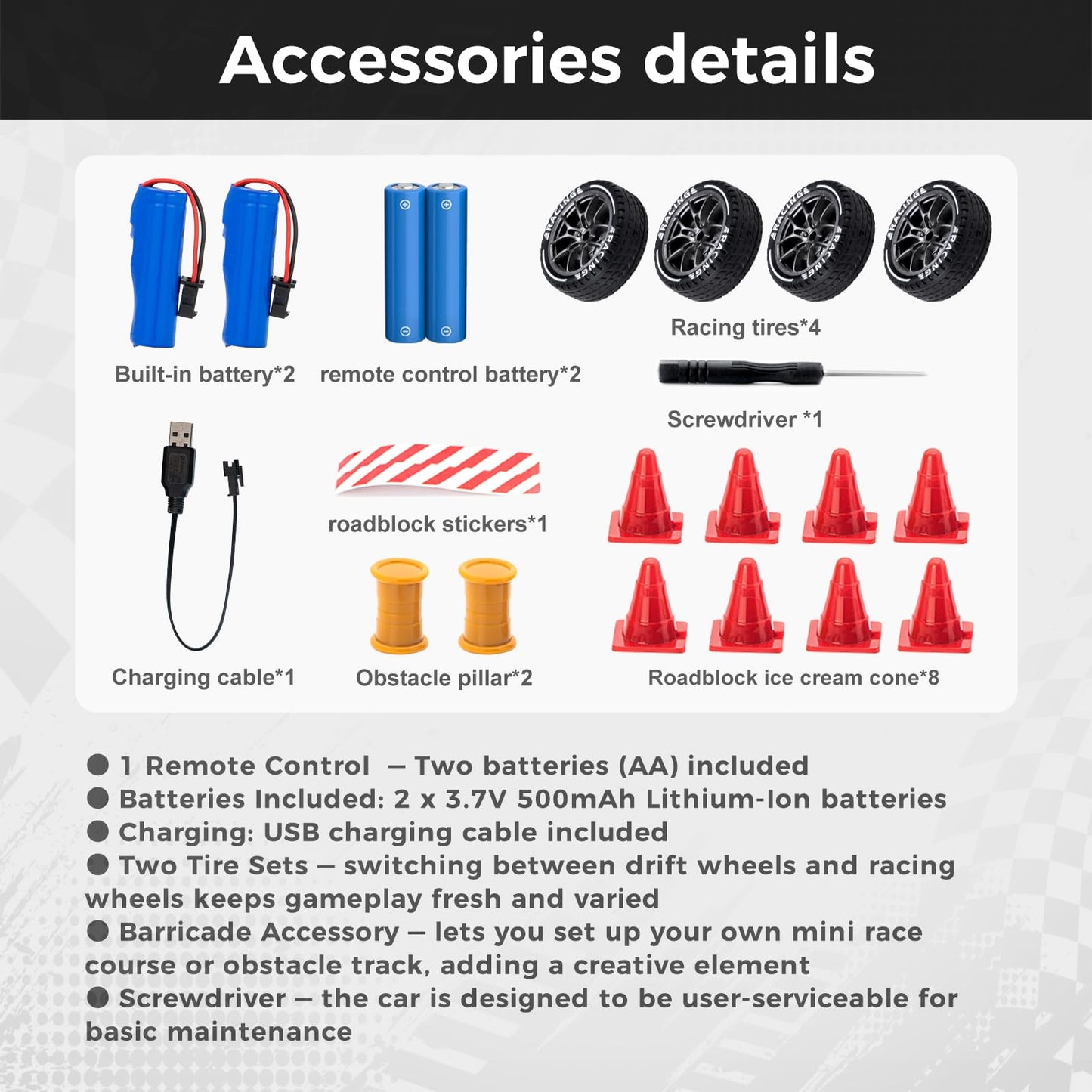Nowzeth RC Drift Car, 1/24 Remote Control Drift Car for Adults Kids, 20KM/H 4WD Low/High Speed RC Cars with LED Lights, Extra Drifting Tires, Vehicle for Boys Girls Beginners Indoors Outdoors Blue