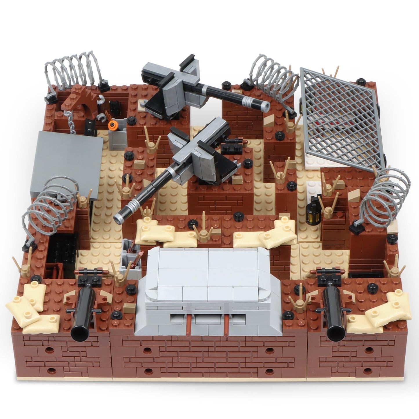 Finger Rock WW2 Military Base Bunker Trench Building Set, 8 in 1 Army Battle Scenes with Fortresses, Anti-Aircraft Guns, Treatment Room and Penitentiary, Idea Gifts for Teens Adults 14+ (833pcs)