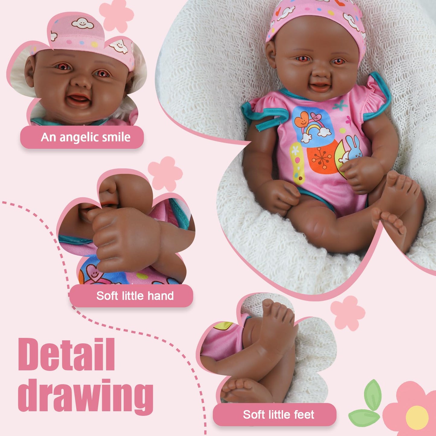 MEIVCOS 17.3 in Full Silicone Reborn Baby Dolls, 1:1 Lifelike Newborn Dolls Non Vinyl Realistic Reborn Toddler Dolls Boy Washable Sleeping Doll