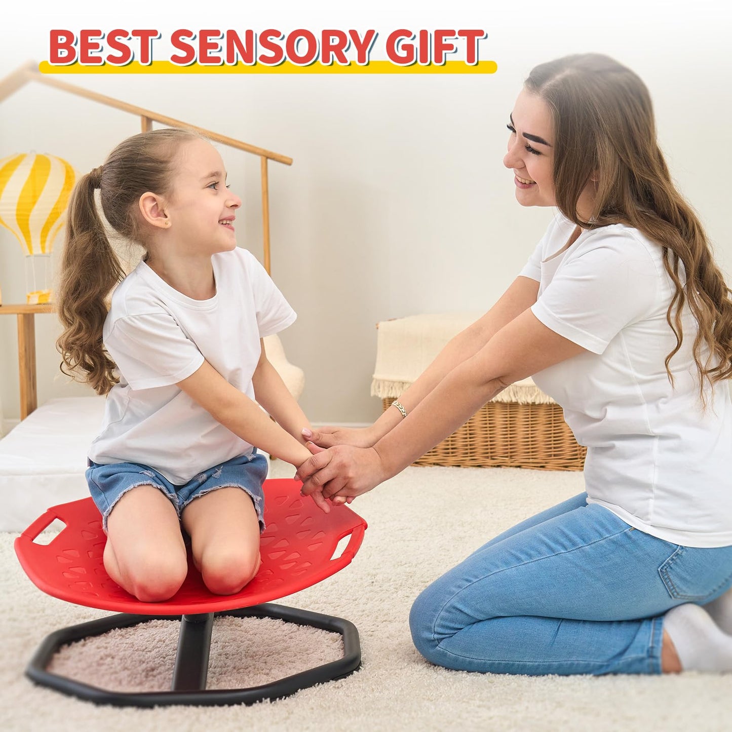KidBloom Spinning Chair for Autistic Kids, Upgrade Handle Sensory Toys for Kids with Autism, ADHD Sensory Chair, Autism Sensory Products