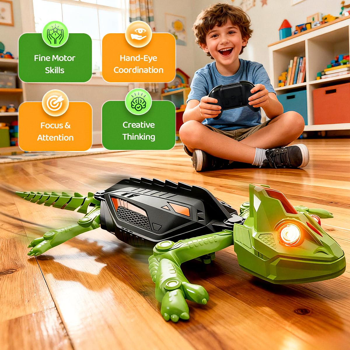 Wall Climbing RC Toy for Kids Boys Girls Indoor - Remote Control Gecko Crawler Robotic Car, Rechargeable Electric Chameleon Robots, Fun Gifts, Interactive Birthday Toys for 3 4 5 6 7 8 Year Old