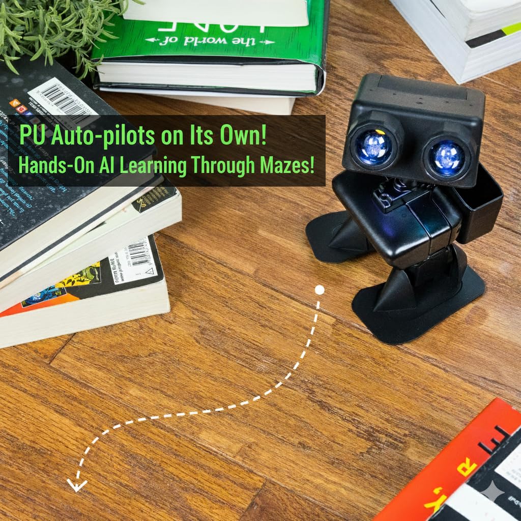 RobotGyms Robot PU – Adorable Micro:bit Humanoid | STEM Toy | Programmable, Interactive & Upgradable | Walks, Dances, Talks & Sings | Self-Balancing | Remote & Autopilot | 30+ Free Online Classes