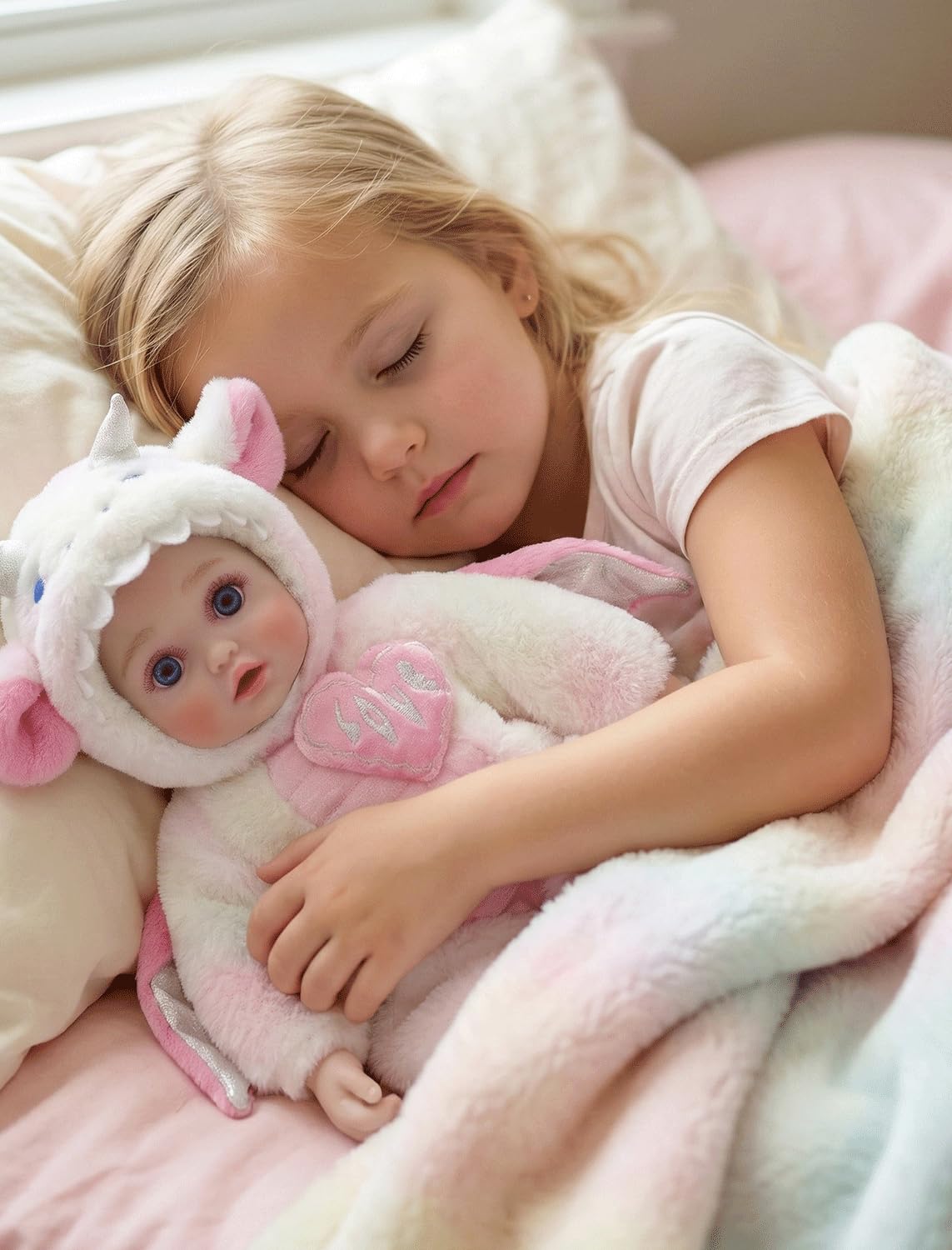 Cloveray Baby Dolls, 18inch Large Realistic Cute Soft Body Baby Doll Real Life Baby Dolls with Accessories for 3+ Year Old Girls Gifts, Pretend Play, Collection, Love Slogan Design
