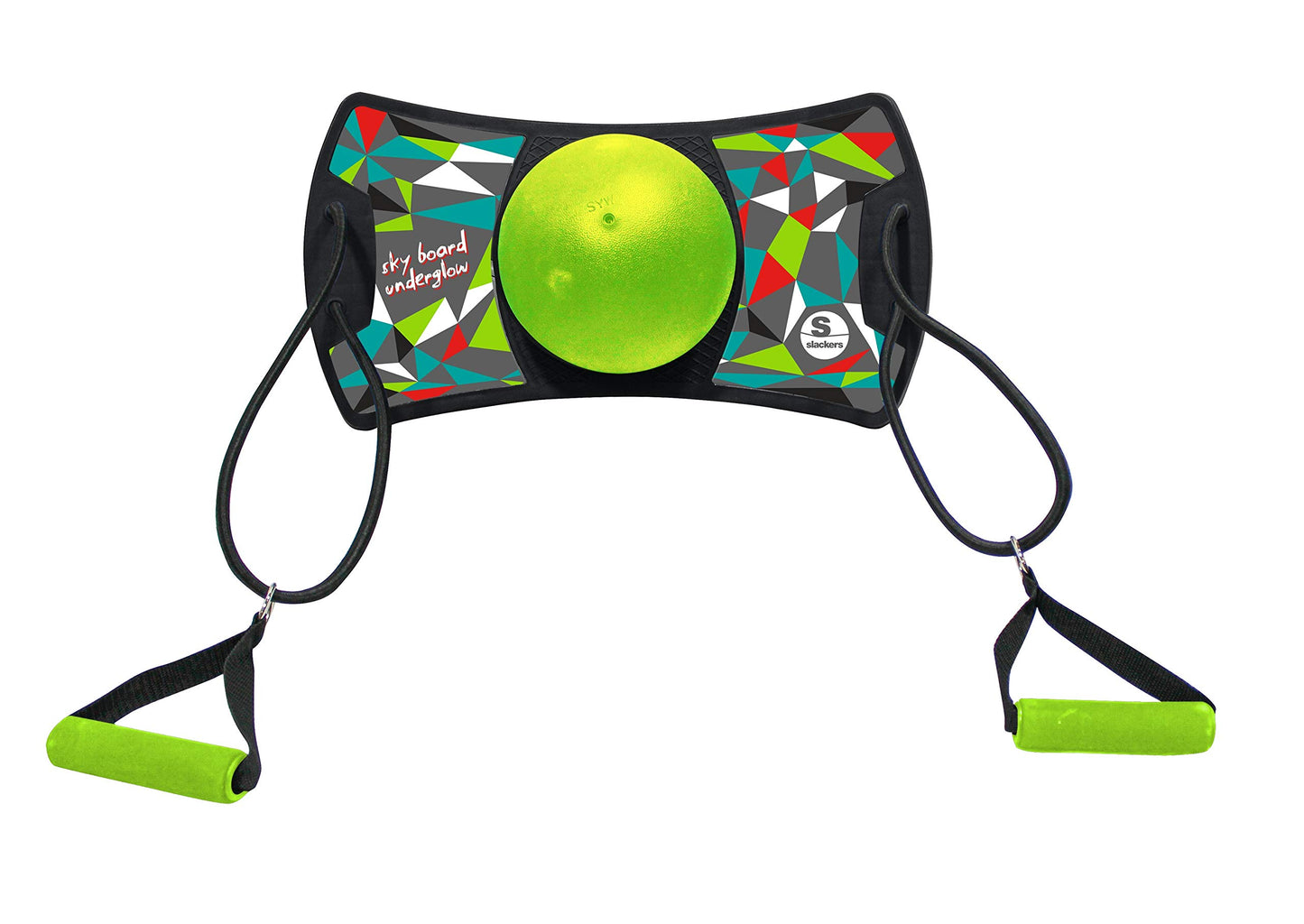slackers LED Sky Board - Fun Pogo Jumper Board with Motion Activated LED Lights - Built In Side Grip Handles for Added Tricks and Fun - Great at Building Balance and Agility while Playing