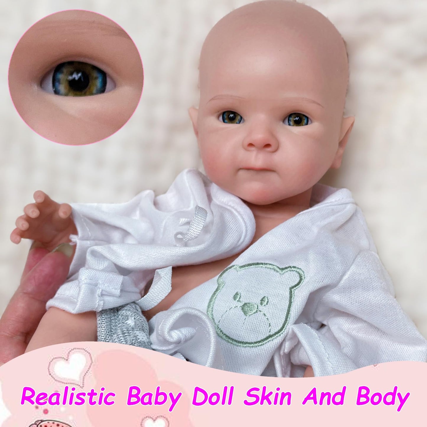 Aniiyy 13 Inch Full Body Silicone Baby Dolls Can Open Mouth Silicone Reborn Baby Dolls that Look Real Babies