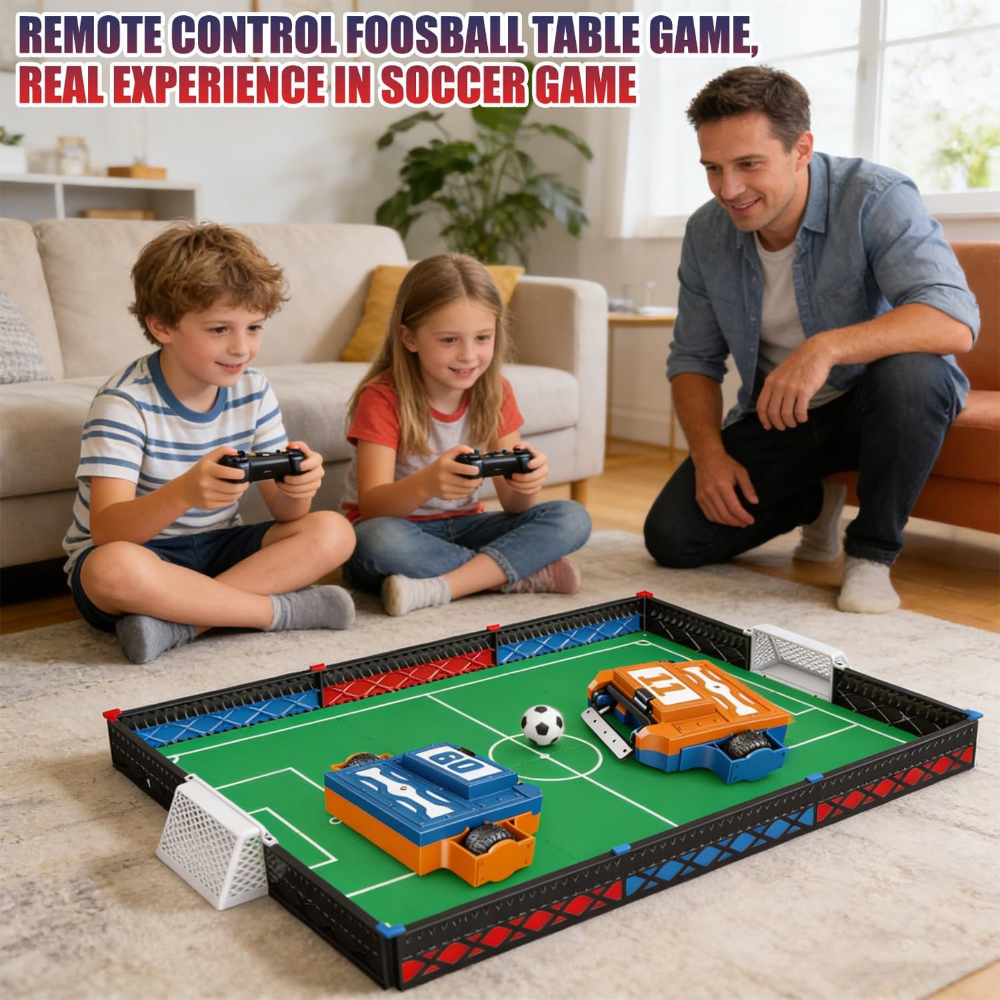 Mostop Remote Control Battle Robots Arena Set, Electronic Soccer Robot Board Game Set for Kids, 2-Player Mini Foosball Table Game, RC Fighting Robots STEM Toy Soccer Gift for Kids 8-12 Boys Girls