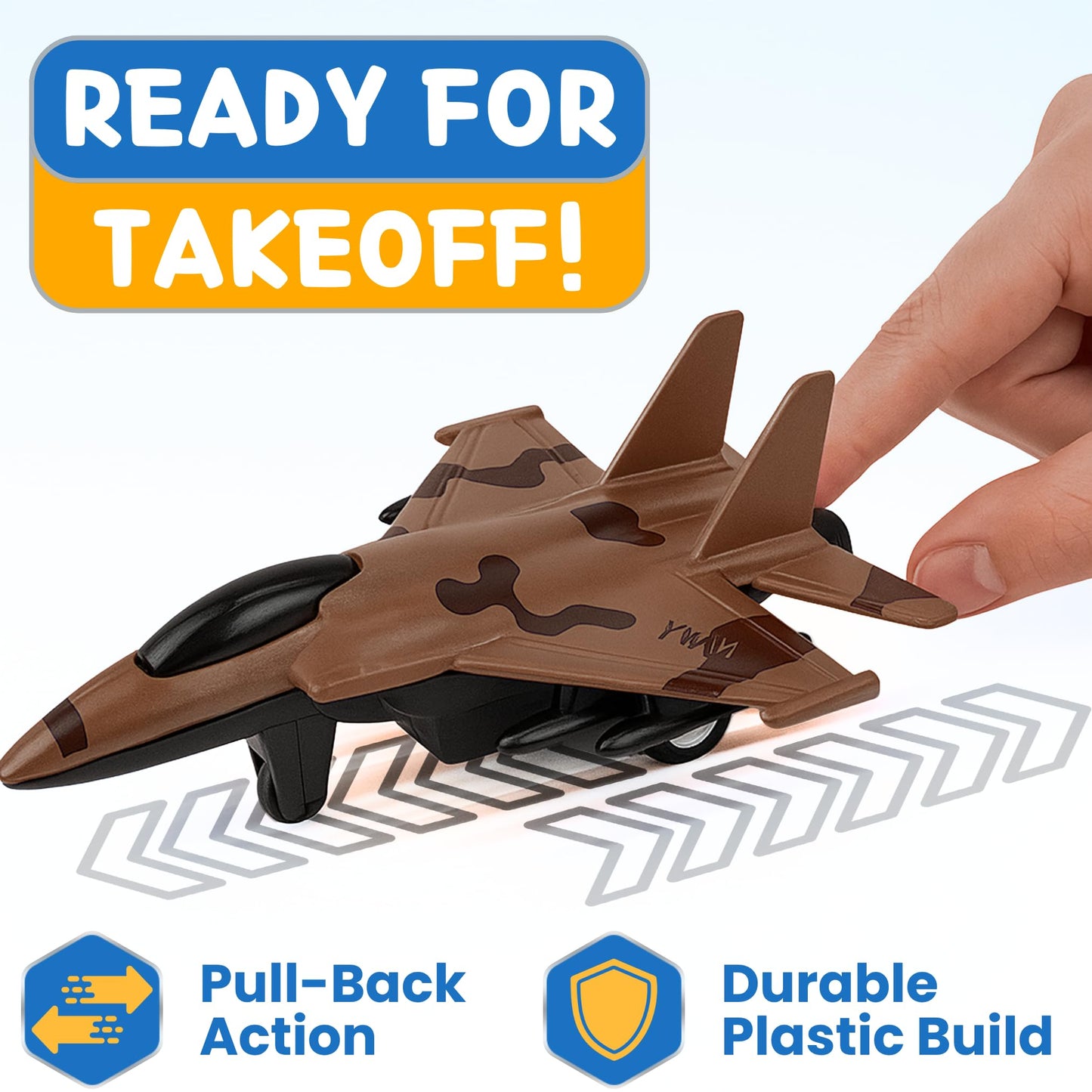 4 Pack: Diecast Fighter Jets Pullback Airplane Military Plane Toys Army Air Force Party Favors Kids Playset and Durable Die-cast Metal Miniature Aircraft Models for Imaginative Play