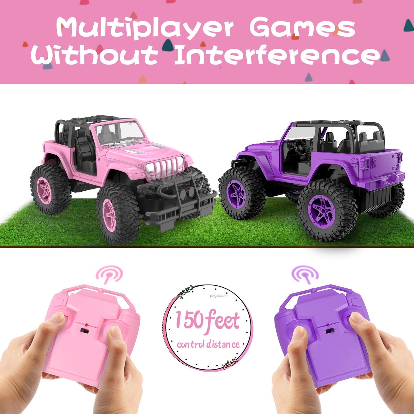 NQD RC Cars with DIY Sticker, Pink Remote Control Car for Girls, 2.4Ghz Jeep RC Trucks, Little Girl Toys Birthday Xmas for 3 Years Old and Up