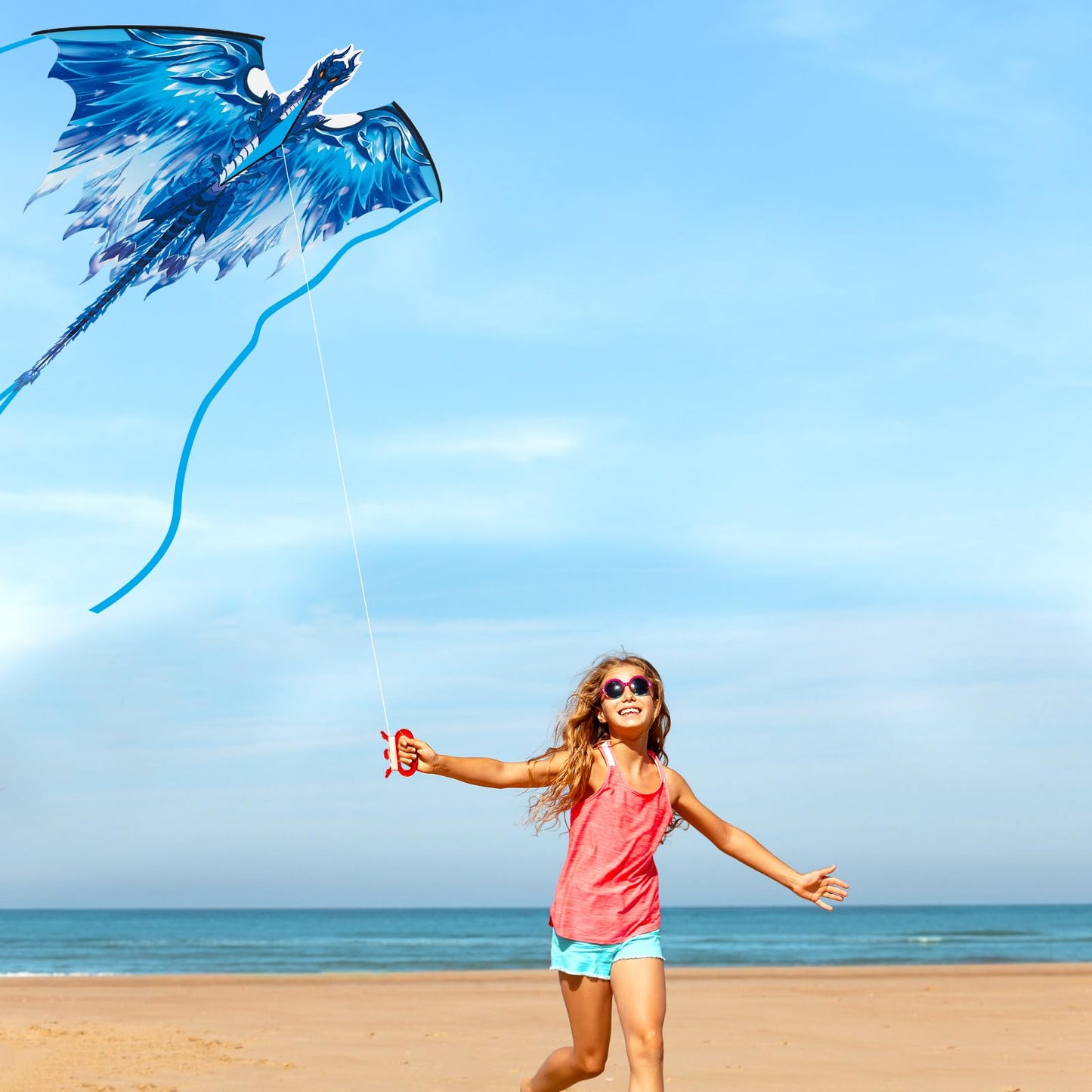 Dragon Kite for Adults, Gifts for Easter, Kites for Kids Ages 4-8 8-12 Easy to Fly, Kite for Beginners Beach Trip Park Family Outdoor Games and Activities