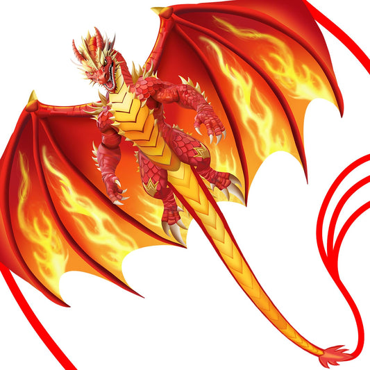 YFAFENGS Large Red Fire Dragon Kite for Kids & Adults Easy to Fly Kite, Perfect for Holiday Fun, Outdoor Activities, Beach & Park Play, Ideal Gift for Dragon Lovers on Christmas/Birthday