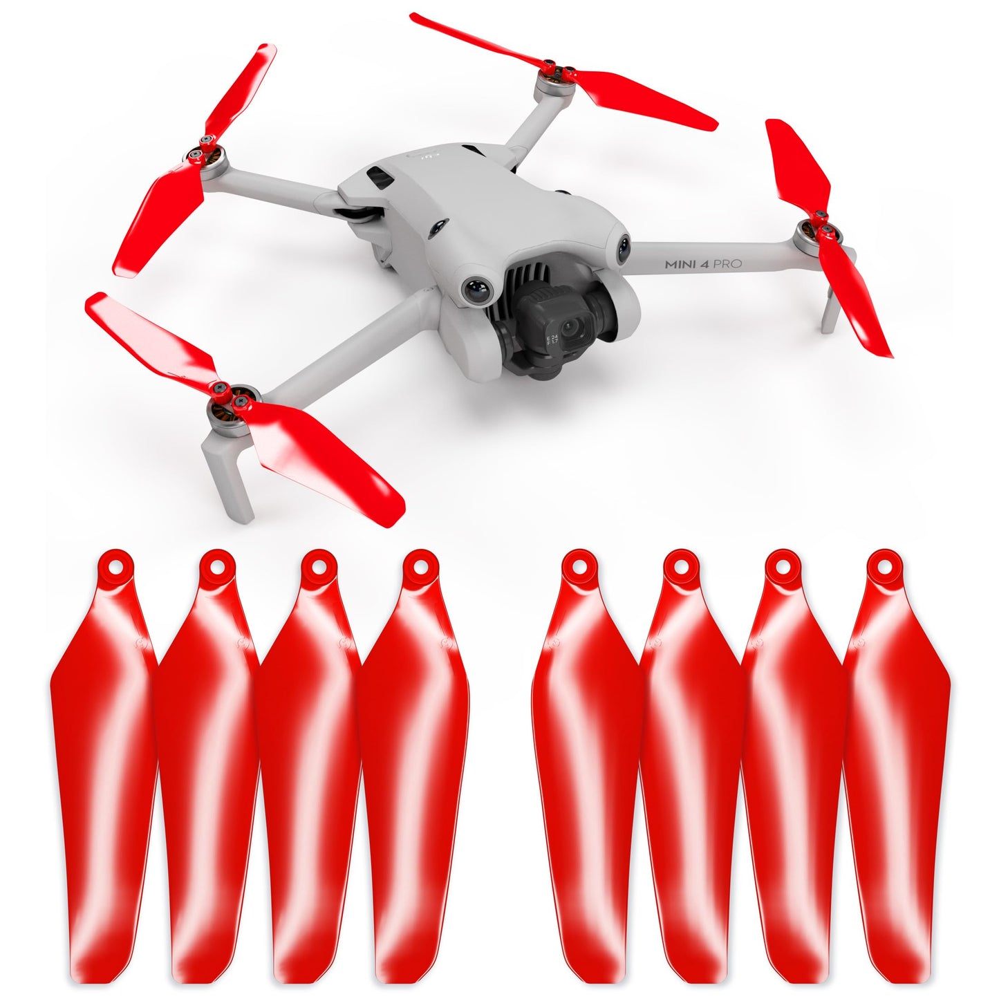 Master Airscrew Bundle - Super Stealth Propellers for DJI Mini 4 Pro & Mini 3 Pro - Red + Orange + Black