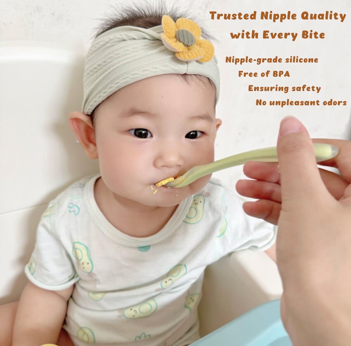 Aurrea Baby teethers for Babies 3-6 Months with Baby Spoons The First Stage Feeding, Foods Spoon Set with Travel Case