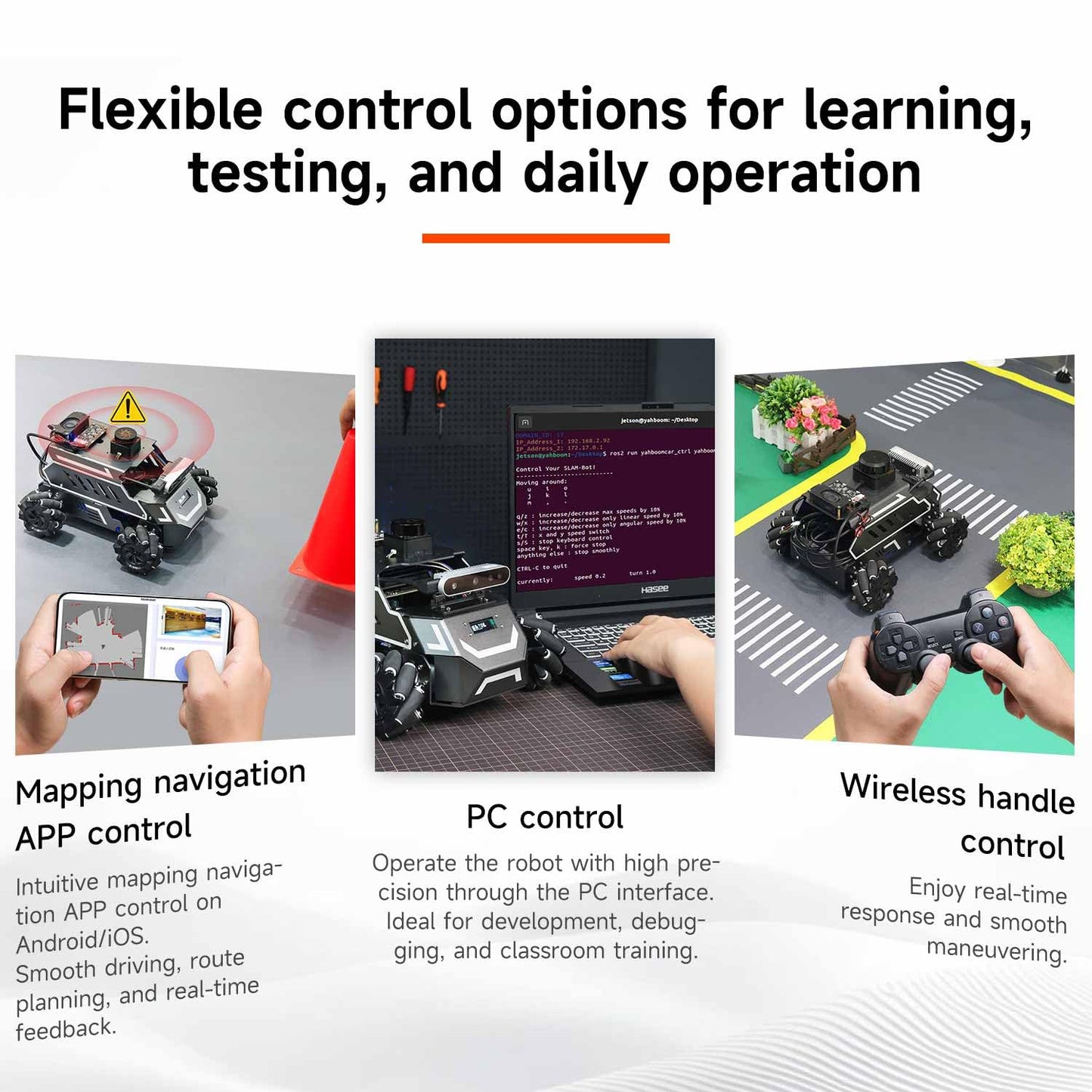 Yahboom Jetson Nano B01 ROS2 Robot 360° Omnidirectional Wheels,Embedded Intelligence,Large AI Model,SLAM Navigation for Electronic Engineering Competitions (Standard Ver Without Nano)