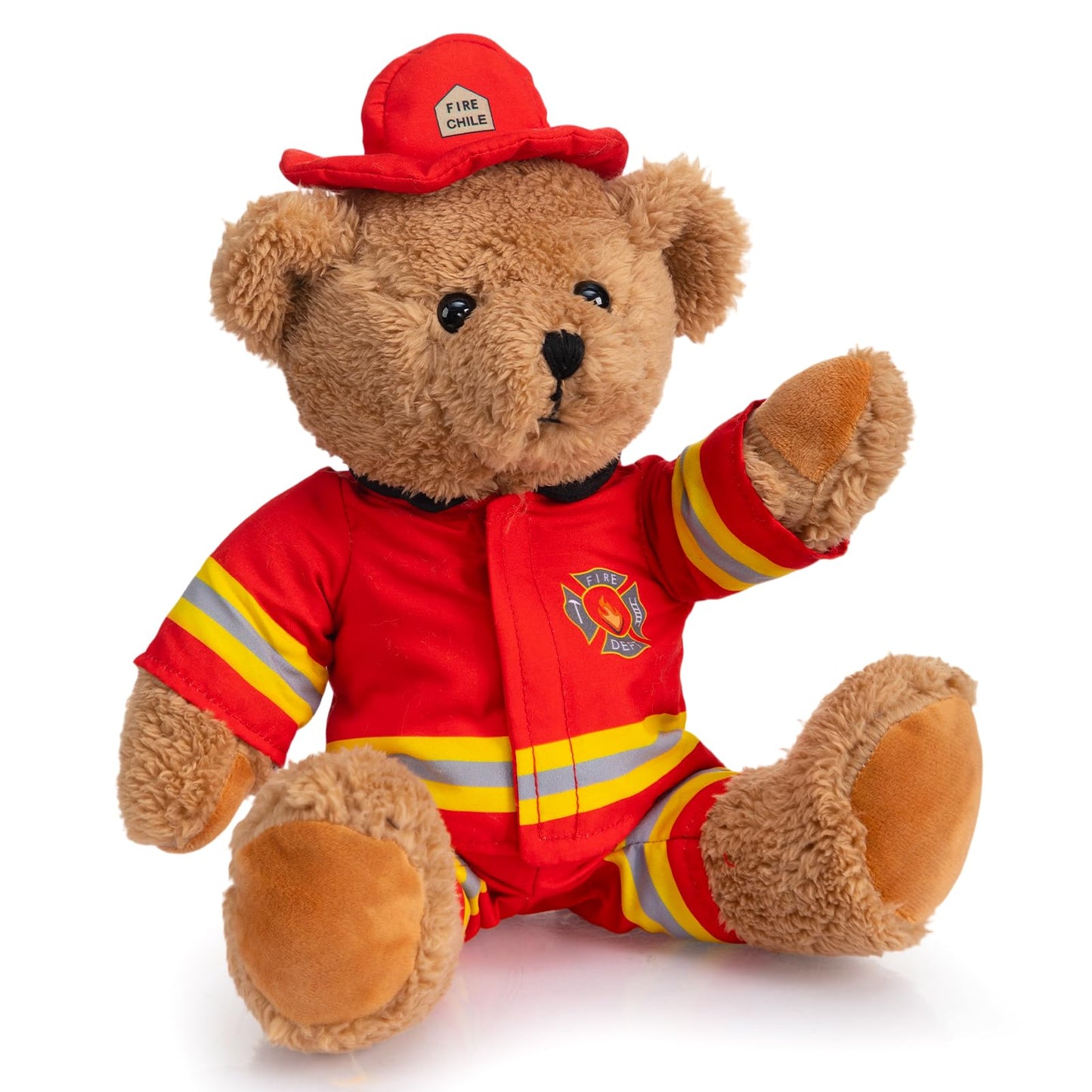 HollyHOME Firefighter Stuffed Animal Teddy Bear Soft Plush Toy with Firefighter Uniform Fire Fighter Doll Gifts for Kids and Firefighters Holiday Birthday Valentine 16 inches